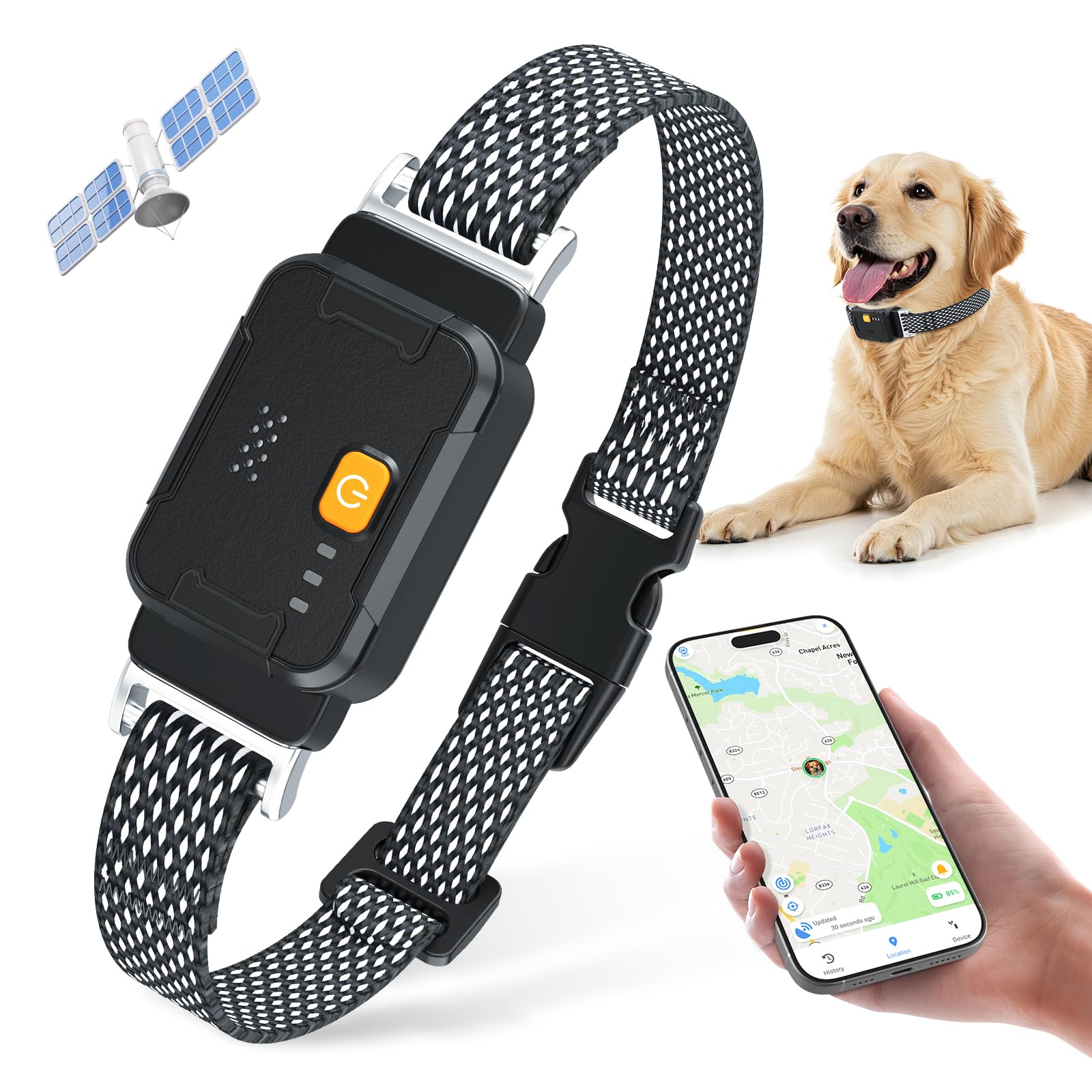 Wireless Dog Fence,Smart Dog Tracker Collar – AI GPS for Dogs, Health & Behavior Monitor, Virtual Fence, Escape Alerts, Waterproof, Comfortable Fit
