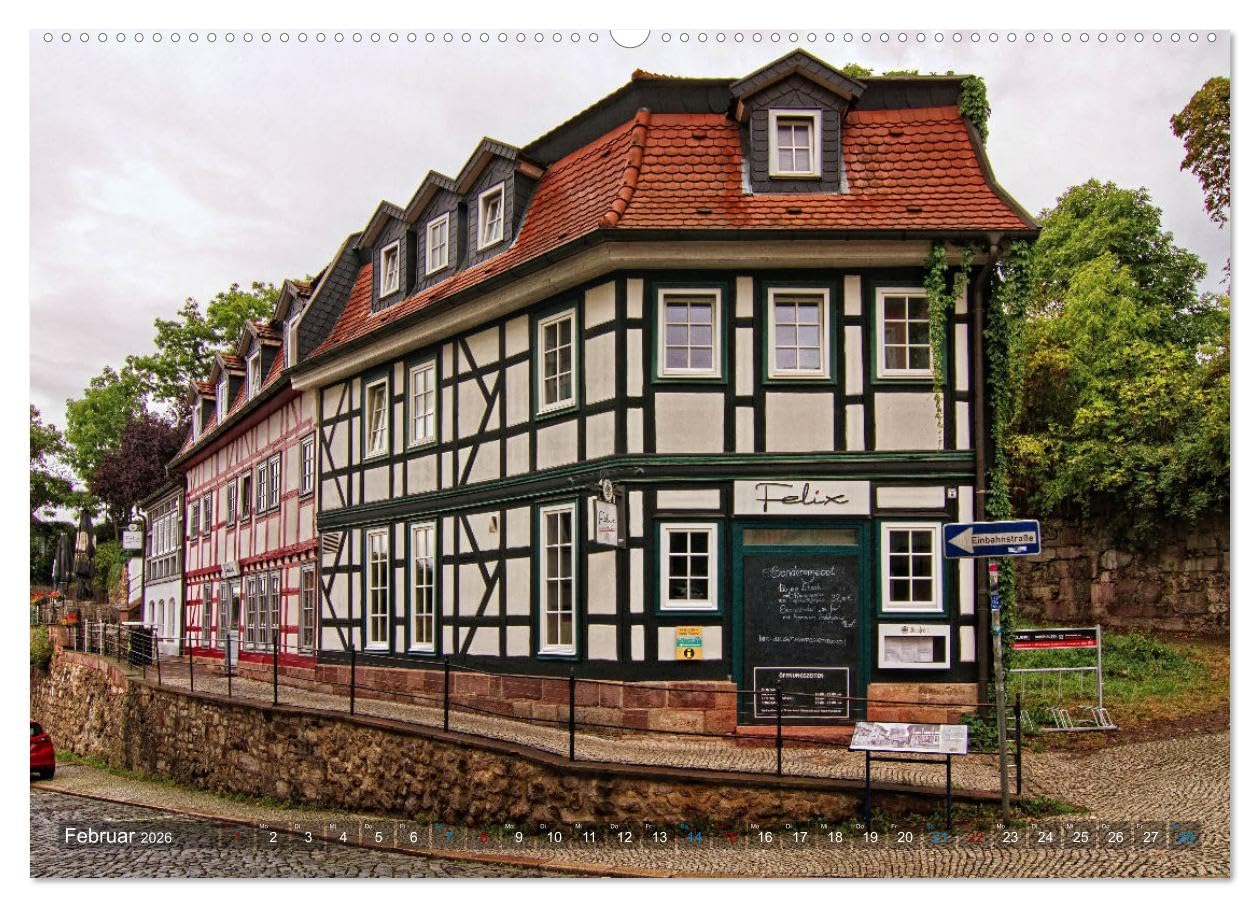Stadtansichten Nordhausen (Wandkalender 2026 DIN A2 quer), CALVENDO Monatskalender: Die Kreisstadt in Thüringen besticht durch ihre schönen Fachwerkhäuser und ihre Kirchen.