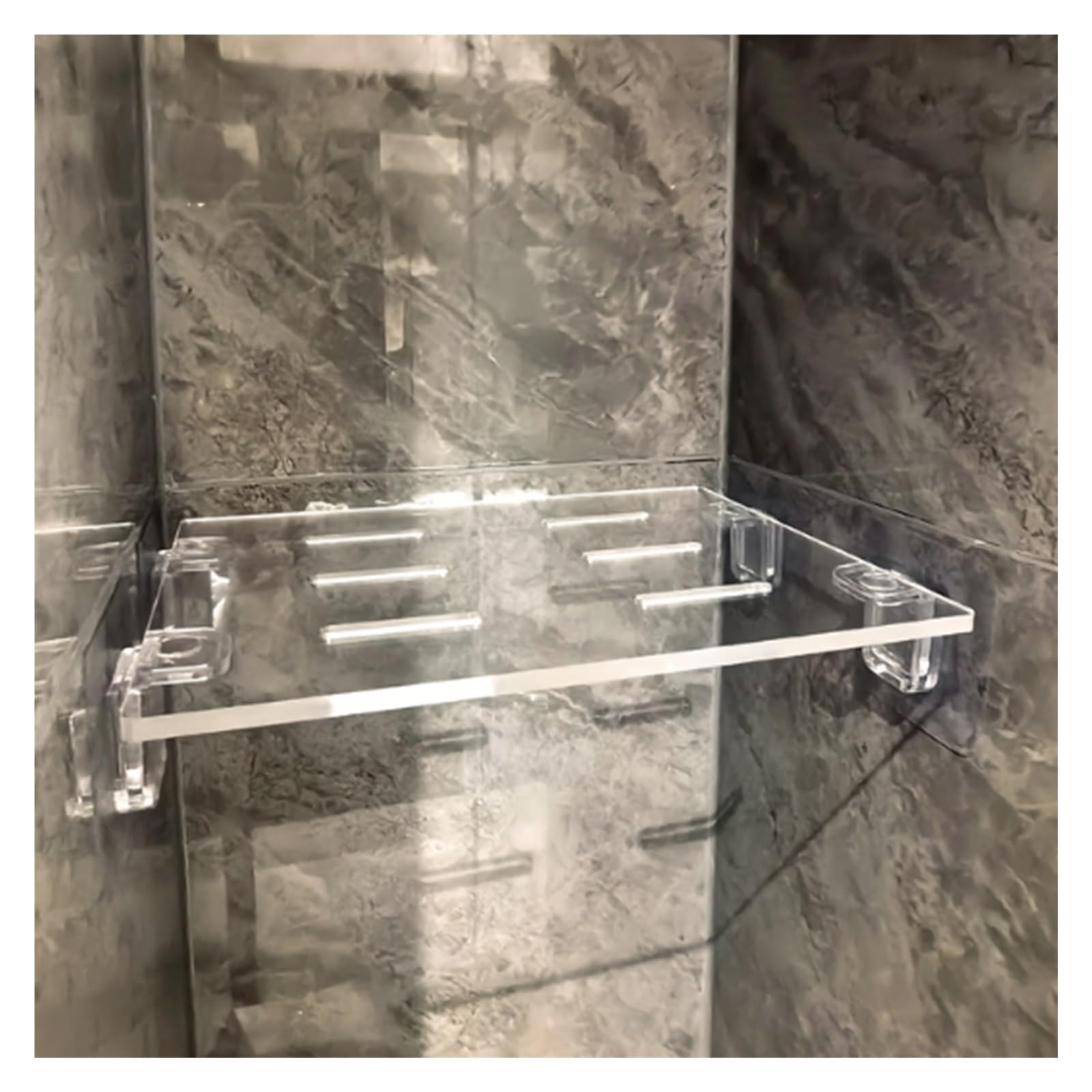Estante rectangular personalizado para nichos de ducha de azulejos, lámina de drenaje acrílico transparente de 5/8 mm, inserto de estantería recortada para armario