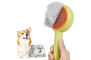 Baytion Pet Grooming Brush : Self Cleaning Shedding Slicker Brush for Cats,Dogs