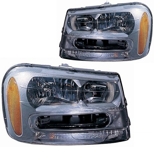 HEADLIGHTSDEPOT Faro delantero izquierdo y derecho par certificado CAPA compatible con Chevrolet Trailblazer 02-09 (02-08 LS06-09 SS)