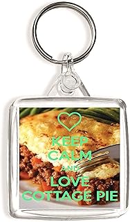 Keep Calm and Love Cottage Pie - Square Keyring