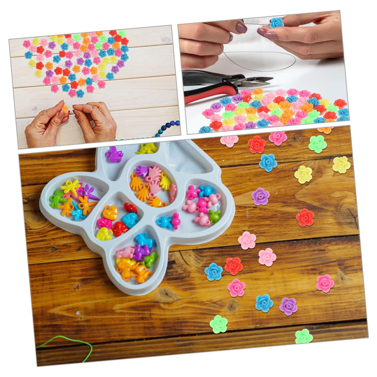 OSALADI 5 Series Abalorios De Flores De Rosa Para Manualidades Diy Accesorios De Joyería Perfectos Para Collares 200 Piezas X 5