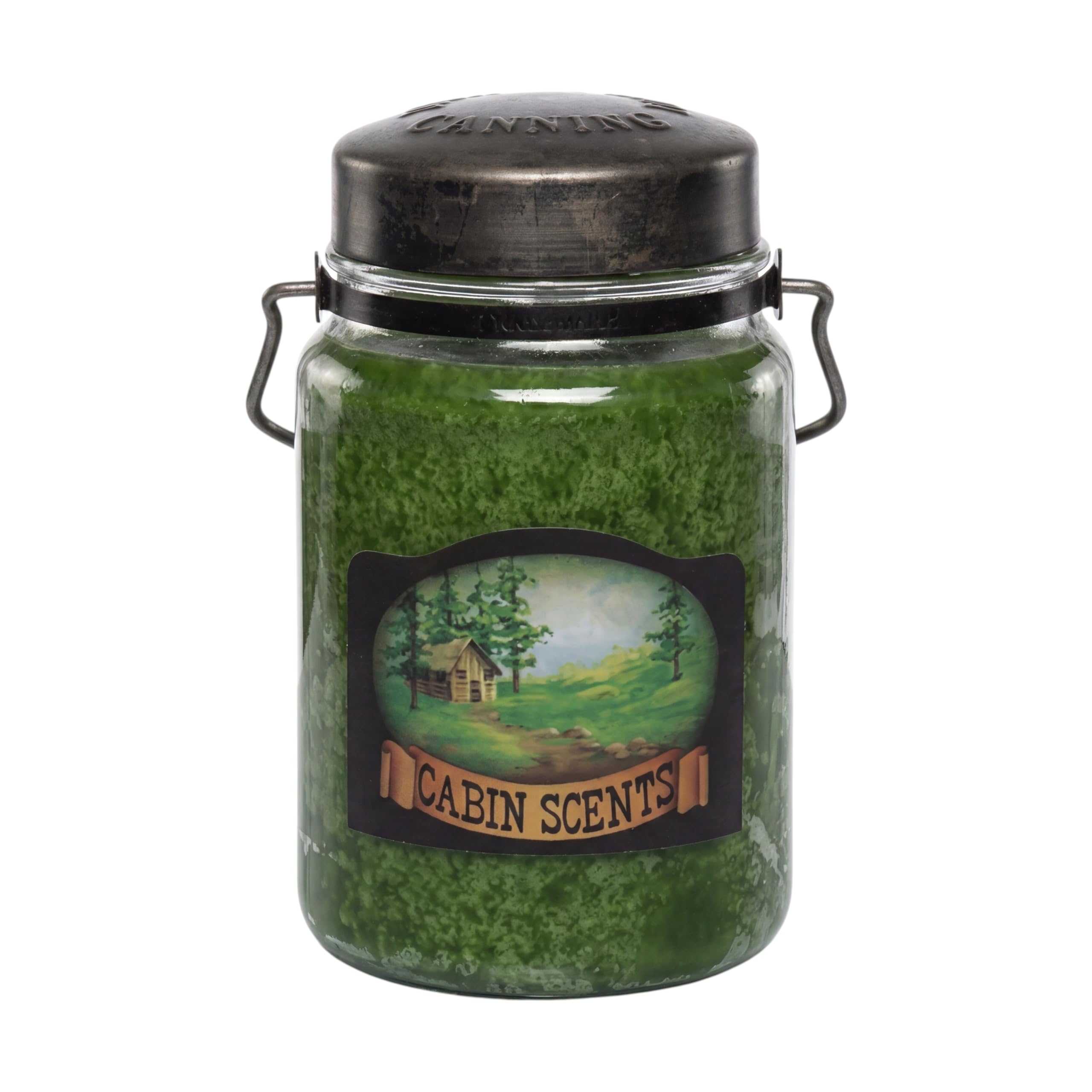 McCall’s Candles | Cabin Scents | 26 oz Scented Candle | USA-Poured | Vintage Rustic Jar with Carrying Handle | Spicy Pine &amp; Outdoorsy Fragrance