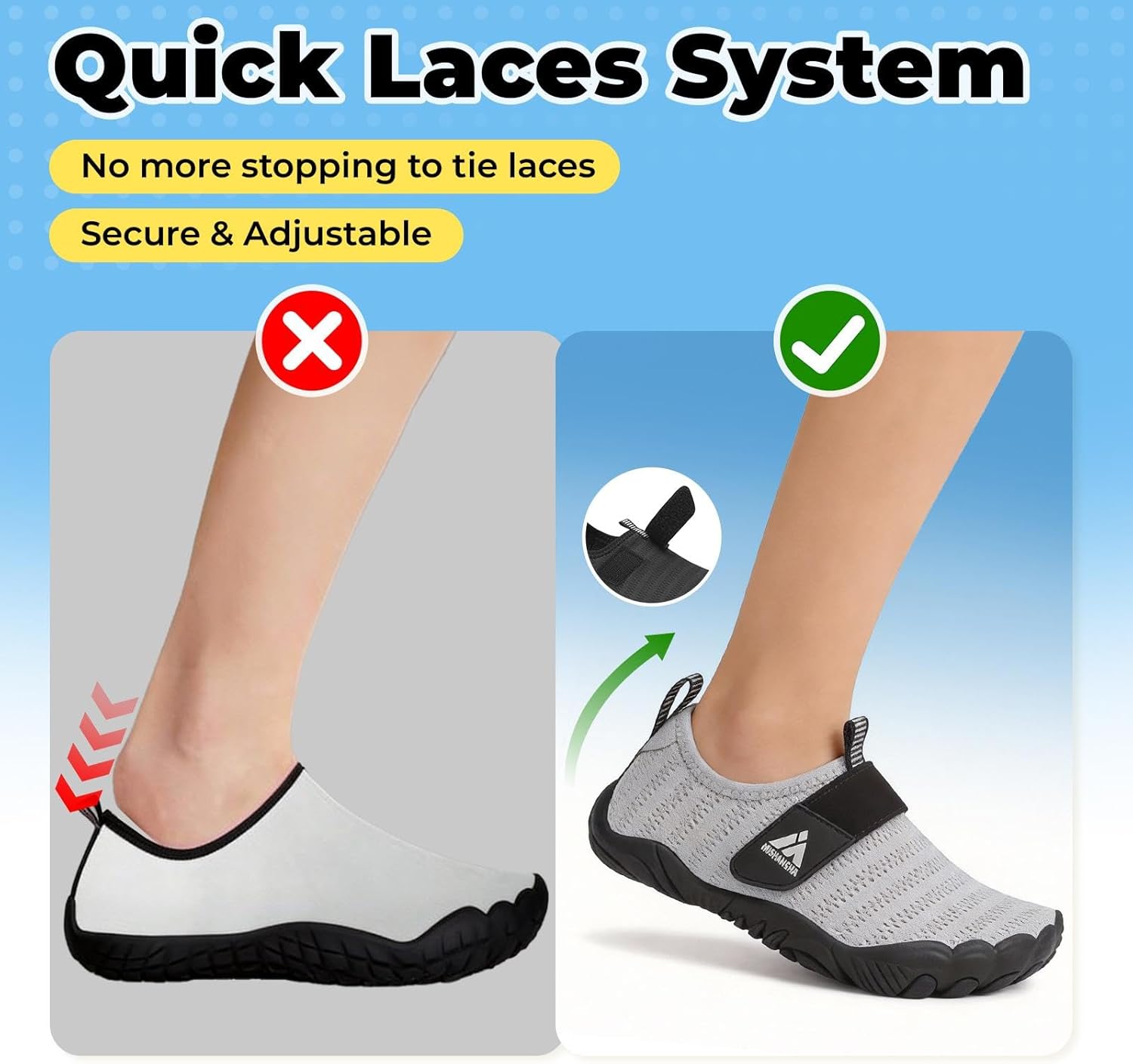 Mishansha Kids Water Shoes Quick-Dry Wide Toe Box Non-Slip Barefoot Shoes Beach Pool Swim Shoes - Image 5