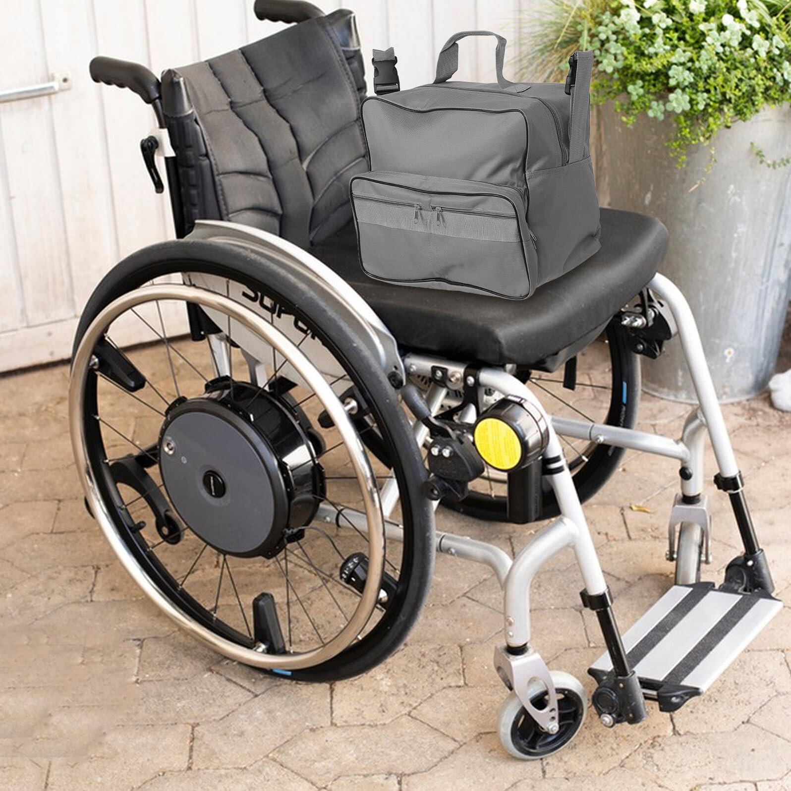 BESTYASH Faltbarer Rollstuhl-rucksack mit Wasserdichtem Material und Mehreren Fächern für Großzügigen Stauraum Einfache Befestigung an Armlehnen und Komfortables Tragen bei Reisen