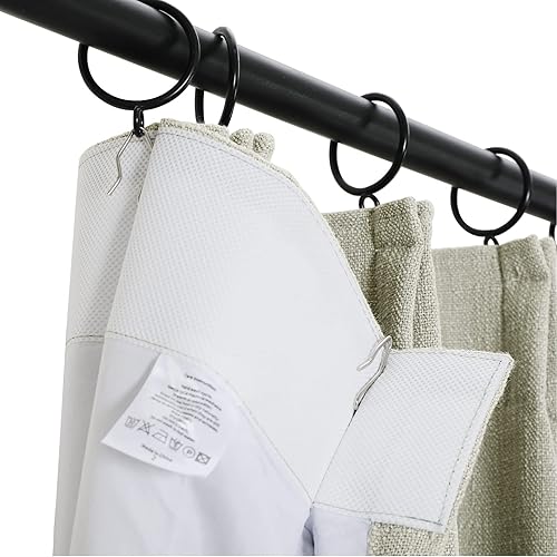 Miniatura 2 de TWOPAGES Cortina plisada de lino con textura para dormitorio, con forro de privacidad, cortina de oscurecimiento para sala de estar, 72 pulgadas de