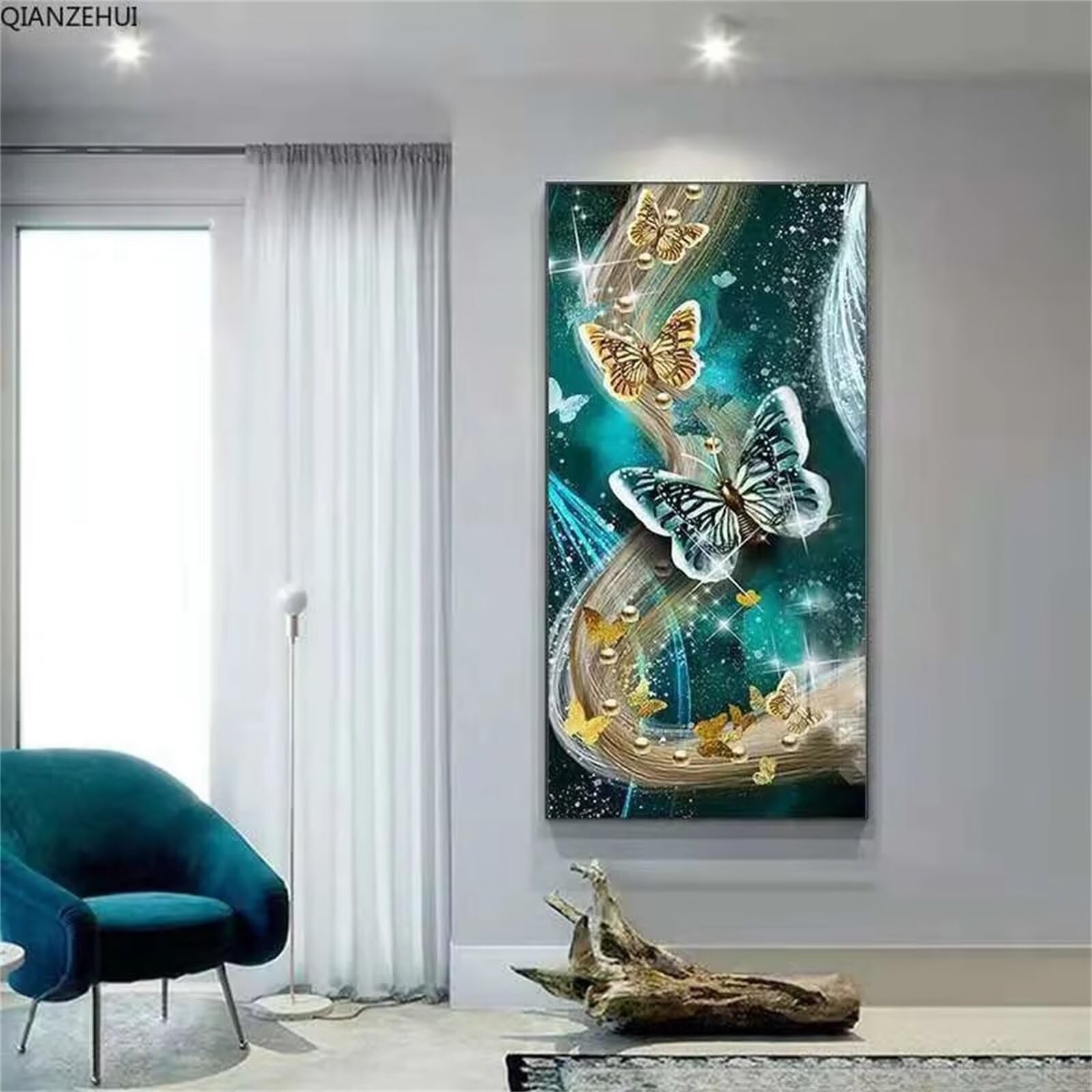 Diamond painting papillon 5D pour grand décor mural salon - 8