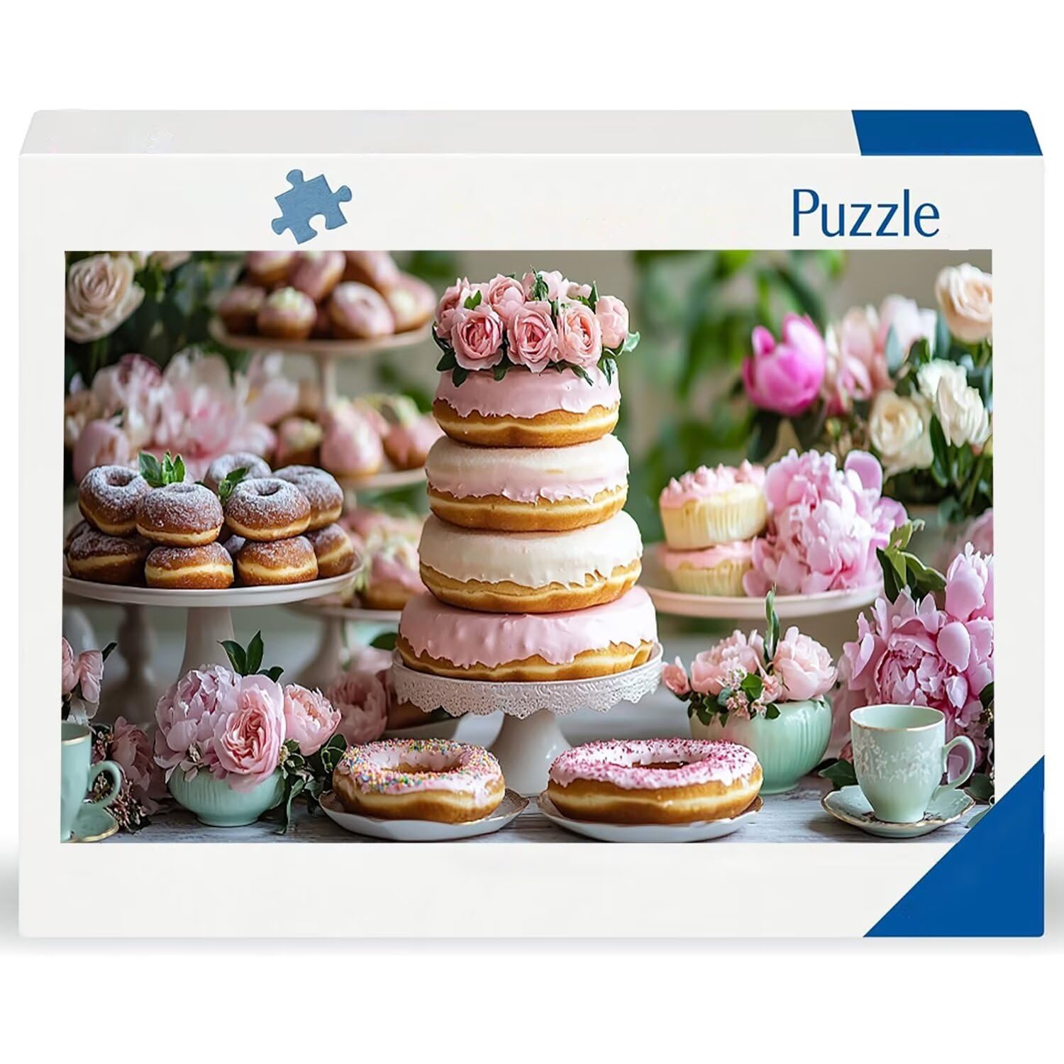 Puzzle dla dorosłych 1100 elementów, puzzle kwiatowe ciasto, dla dorosłych puzzle klasyczne i od 14 lat junior, rodzinne puzzle rozrywka w domu prezent 87x42cm l-137