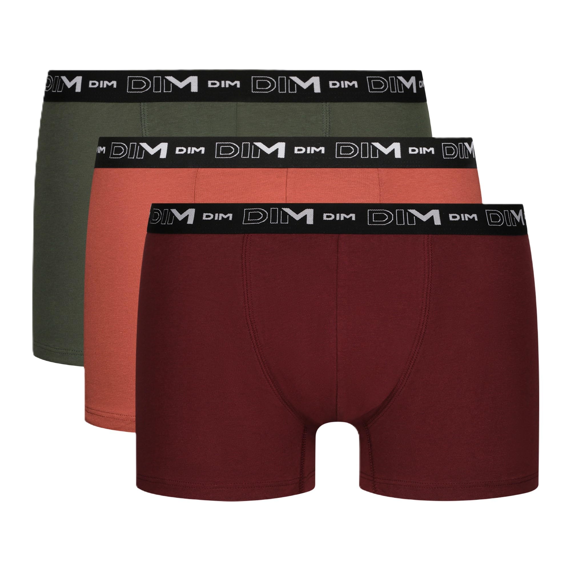 DIM Lot de 3 Boxers Homme | Coton Stretch Respirant | Maintien Optimal | sans Étiquette