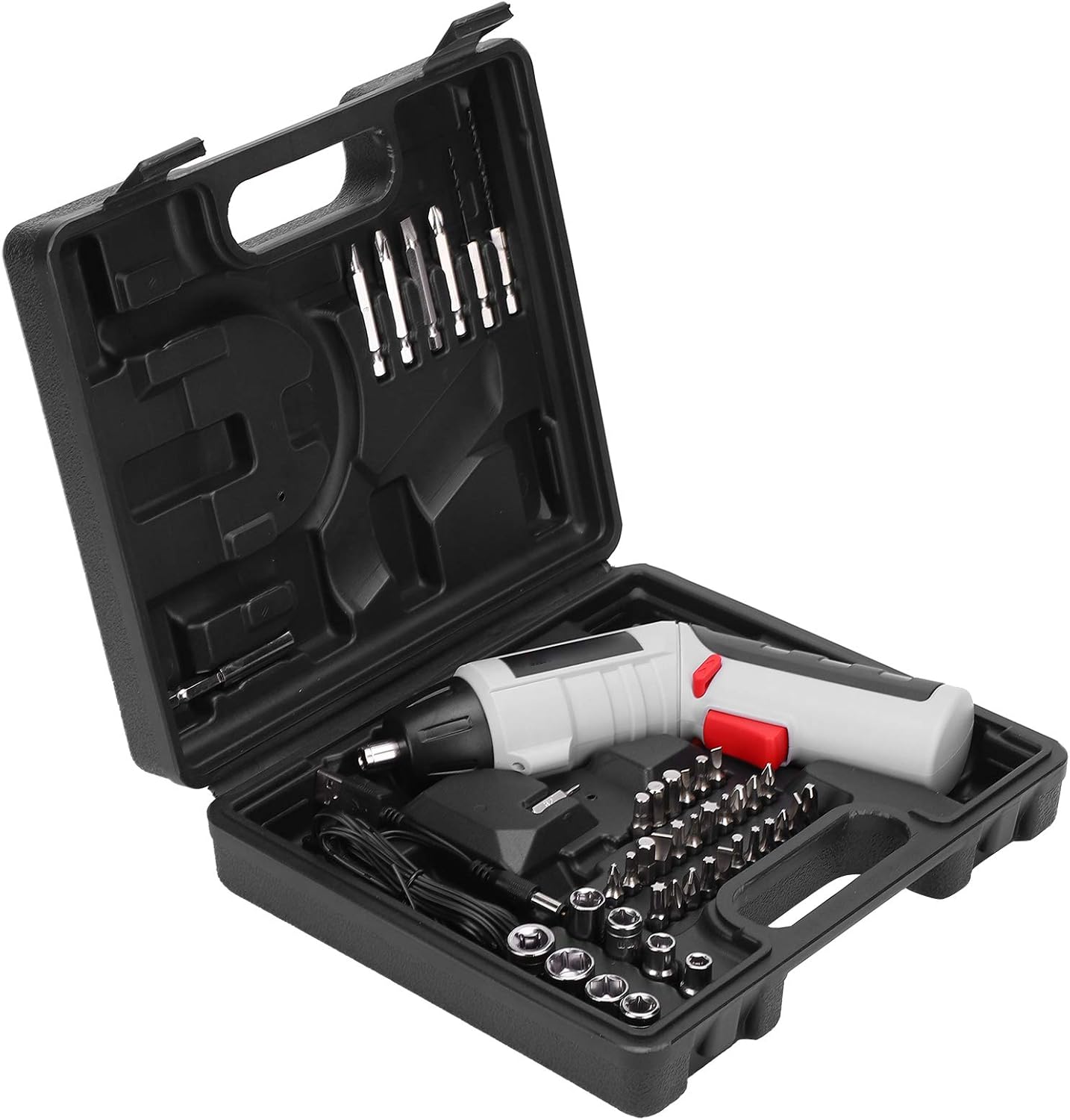 Electric Drill Cordless Driver Combo Kit High Power Lithium Battery 4.2V Cordless Drilling Rig with 44 Accessories for DIY Home Improvement and Industrial Hardware Tools