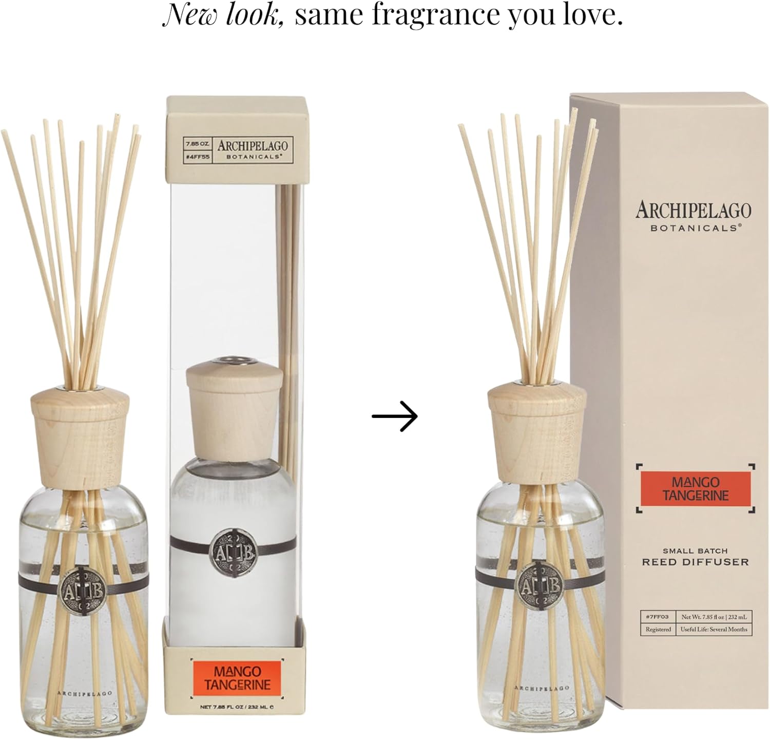 Archipelago Botanicals Mango Tangerine Reed Diffuser, Home Fragrance Reed Diffuser, Includes Fragrance Oil, Decorative Wooden Cap & 10 Diffuser Reeds, Perfect for Home, Office or Gift, 7.85 fl oz - Image 2