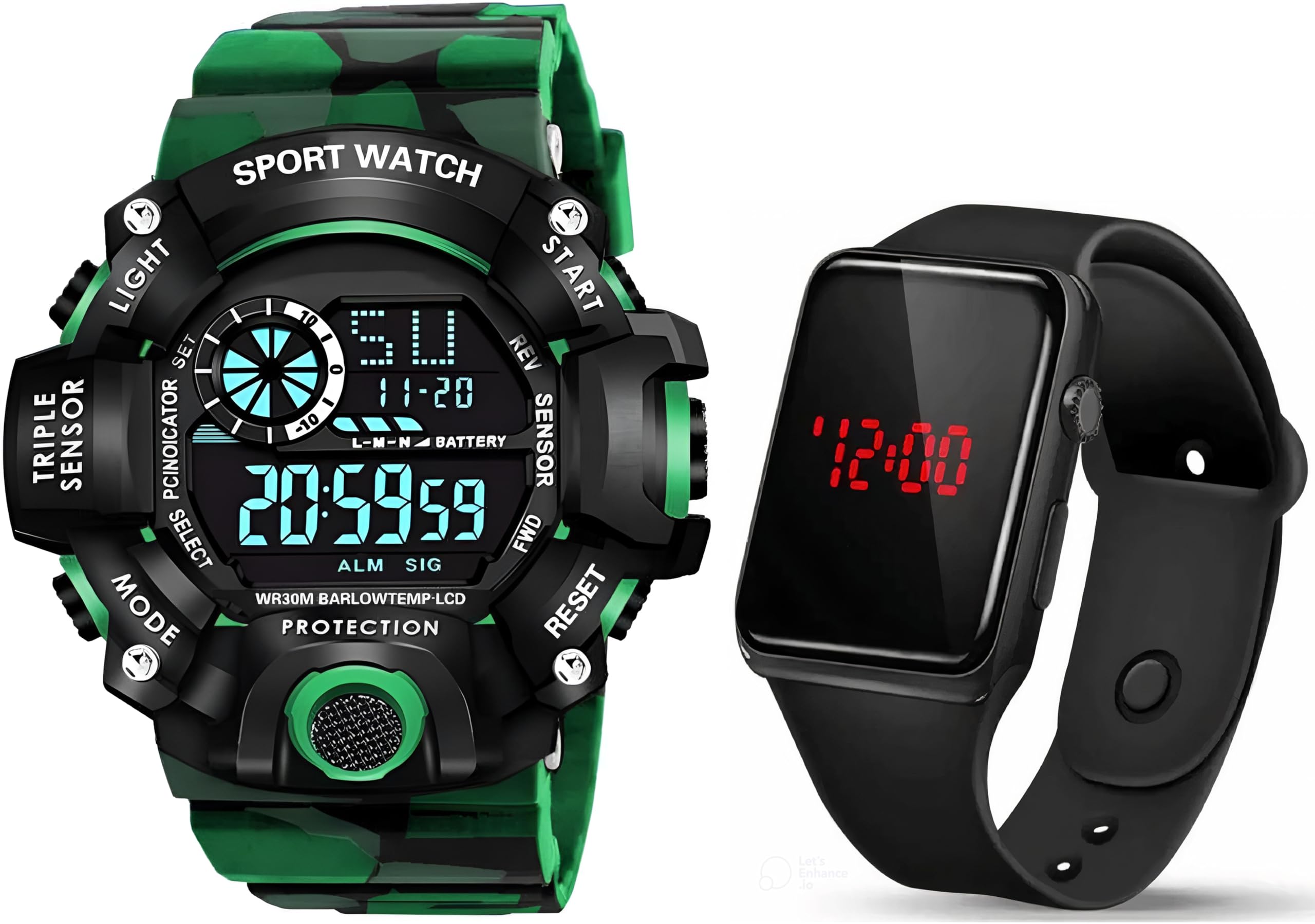 hala Watch for Boys | 6 Months Warranty | Watch for Kids, Kids Watch for Boys, Boys Watch, Sports Watch, Digital Watch for Boys, Digital Watch for Men (Combo, G90 + Digital - Black & Green) (B0CWFCD5ZZ) Amazon Price History, Amazon Price Tracker
