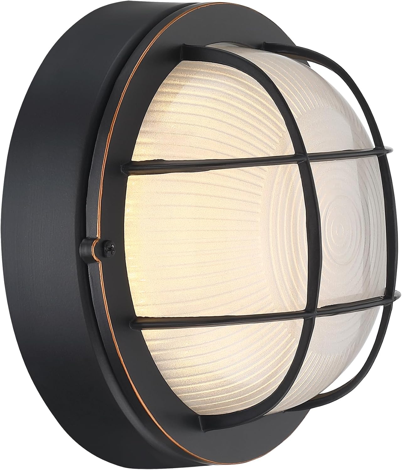 8" Round Bulkhead LED Light Oil Rubbed Bronze - Nautical Outdoor Wall Light 3000K, 1500LM, 15W, Waterproof, Rust-Proof, Industrial Farmhouse Oil Rubbed Bronze Bulkhead Light