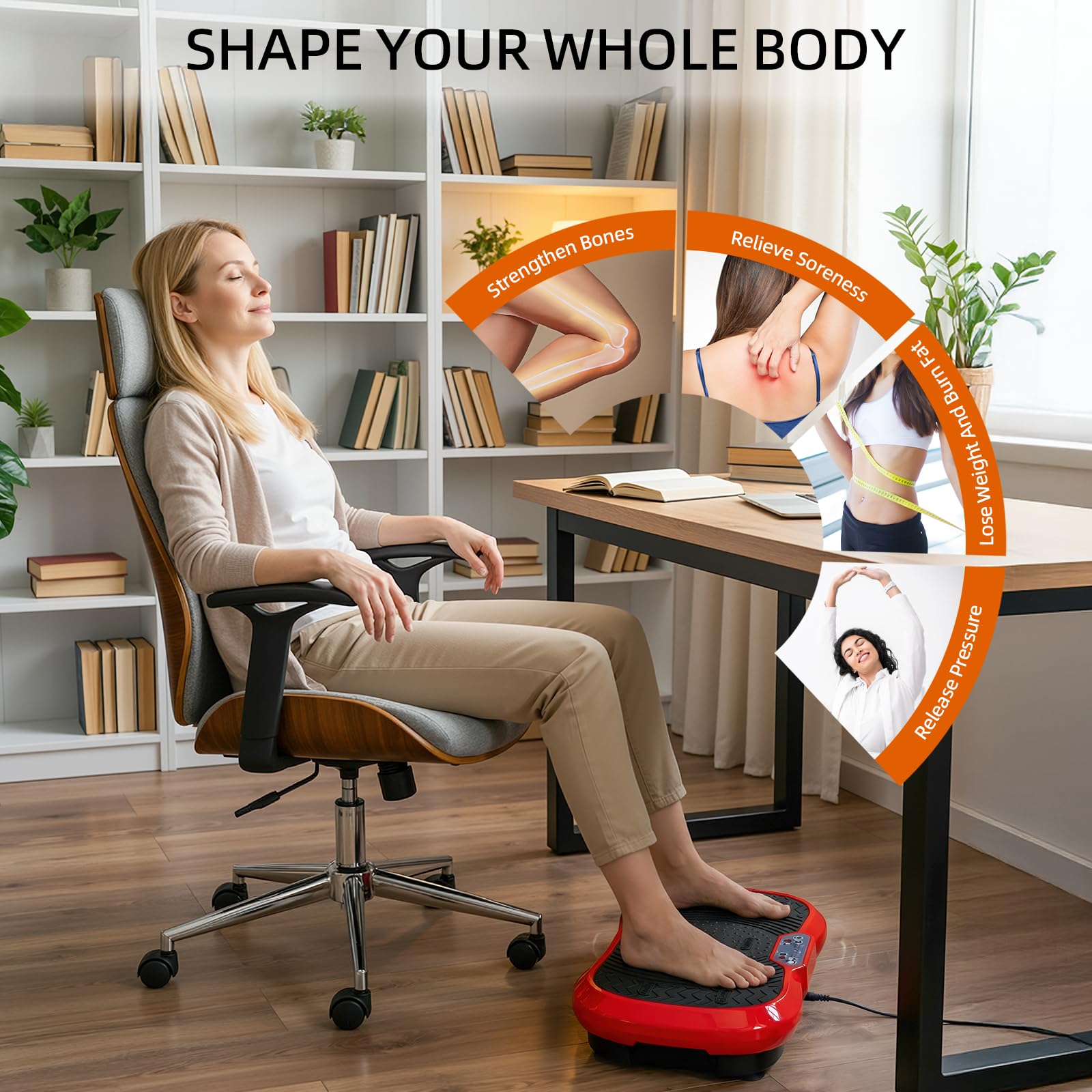 TLGREEN Vibrationsplatte Groß mit Leiser 200W-motoren, L/ XL Rüttelplatte Sport, 120 Stufen und 10 Modi, Fernbedienung, Vibration Plate für Zuhause Ganzkörpertraining Lymphdrainage Muskelaufbau