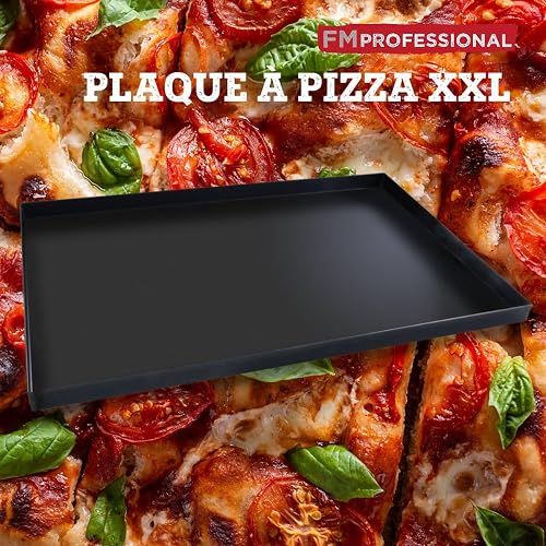 FM Professional 8714 Plaque à pizza rectangulaire en email, plaque four, plaque à pâtisserie résistante 400°C 60 x 40 cm - 2