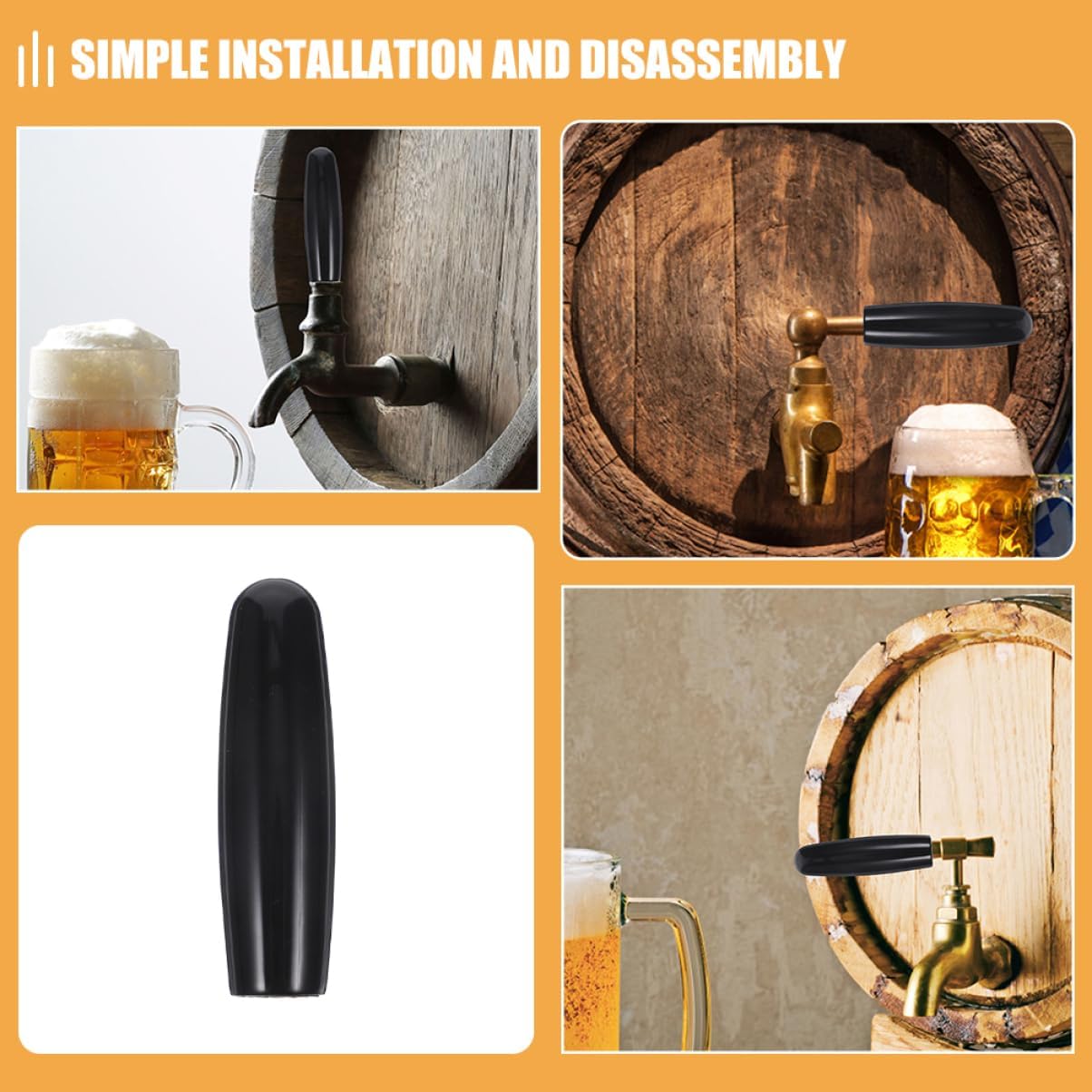 Alipis Reusable Beer Tap Handle Plastic Replacement Tap Handle Easy Installation Modern Design for Keg Dispenser
