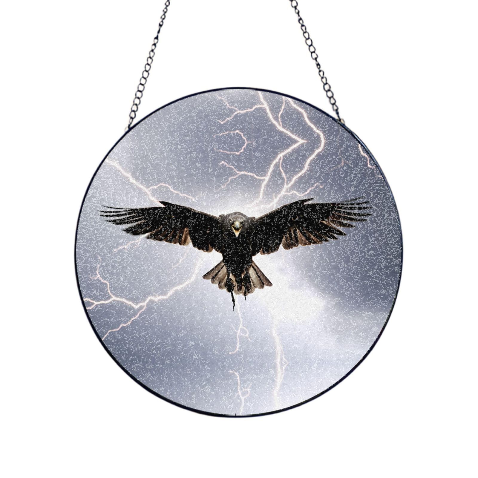Poezjzw Stained Glass Window Hanging - Thunderbird Sun Catcher For Door Garden Home Decor Christmas Mother'S Day Birthday Gifts 6in（15cm）
