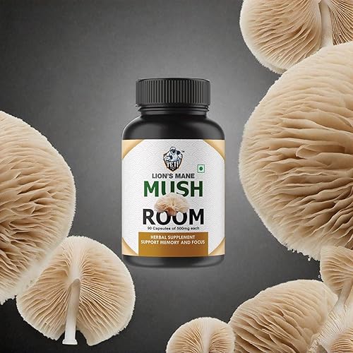 Miniatura 9 de Suplemento de melena de leones Suplemento de hongos  Polvo de melena de león 90 cápsulas  Orgánico, sin OMG, sin gluten  Impulso cerebral, apoyo