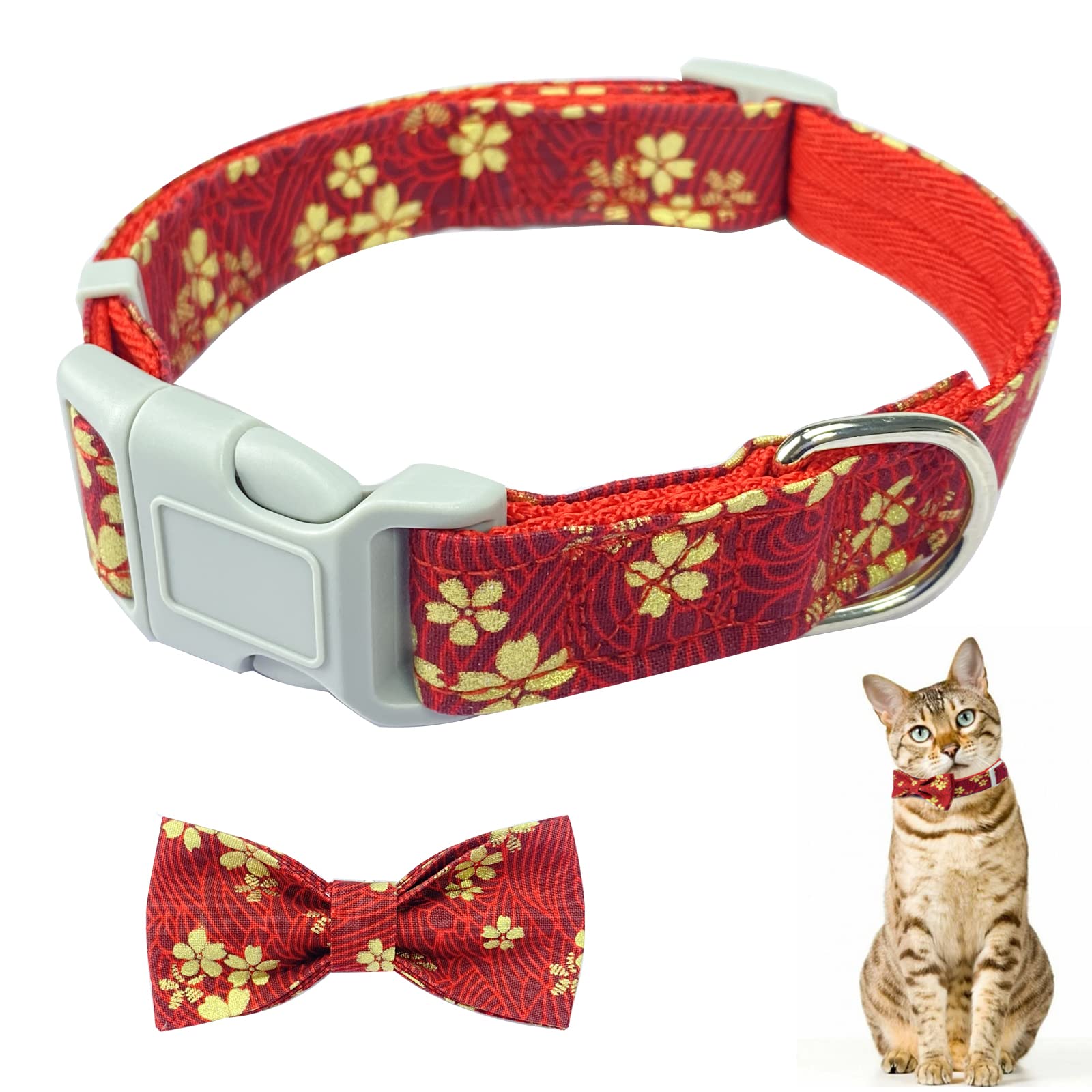 Klassisches Hundehalsband Verstellbar – Weiches Nylonband, Metall-D-Ring, Größe L (43,2-66 Cm), Rosa Berge Design
