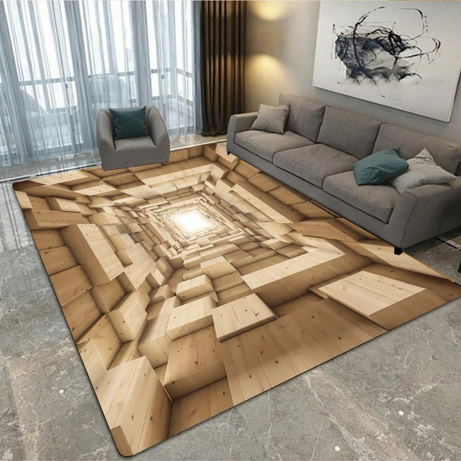 Tapis de salon poils ras antidérapant fini les glissades et taches