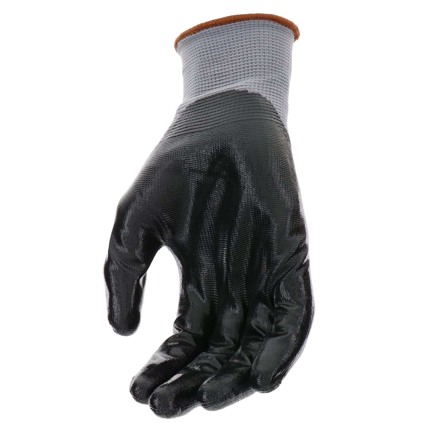 West Chester Men's Nitrile Coated Polyester Shell Work Gloves, High-Dexterity, Non-Slip Grip, Abrasion Resistant, Gray, X-Large (37130-XL)