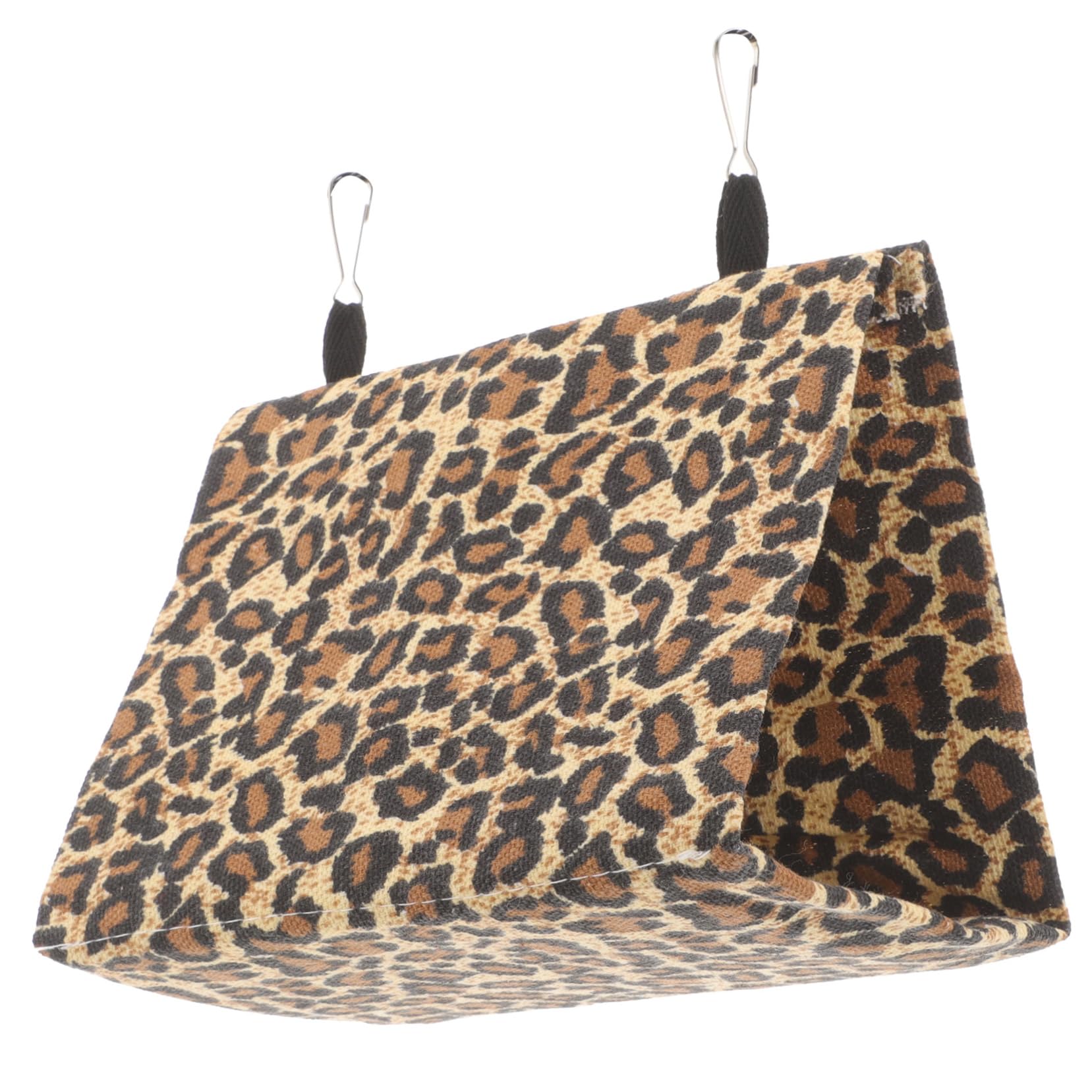 Abaodam Hanging Hamster House Bed for Small Animals Leopard Print Warm Nest for Guinea Pigs Squirrels and Rats Cozy Cage Accessory