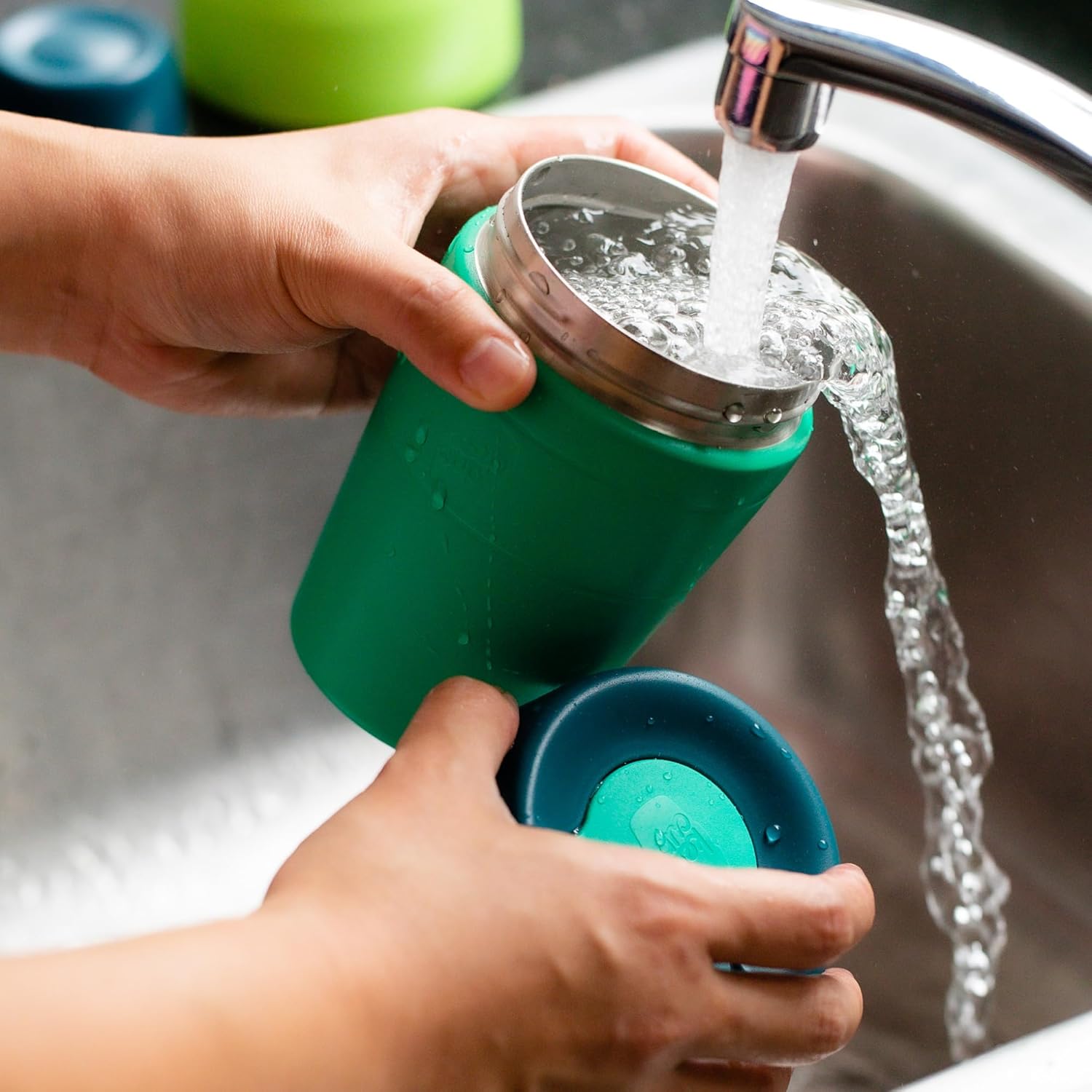 KeepCup Traveller, Reusable Travel Mug - Vacuum Insulated Stainless Steel Cup with Leakproof Sipper Lid - 12oz/340ml - Calenture - Image 4