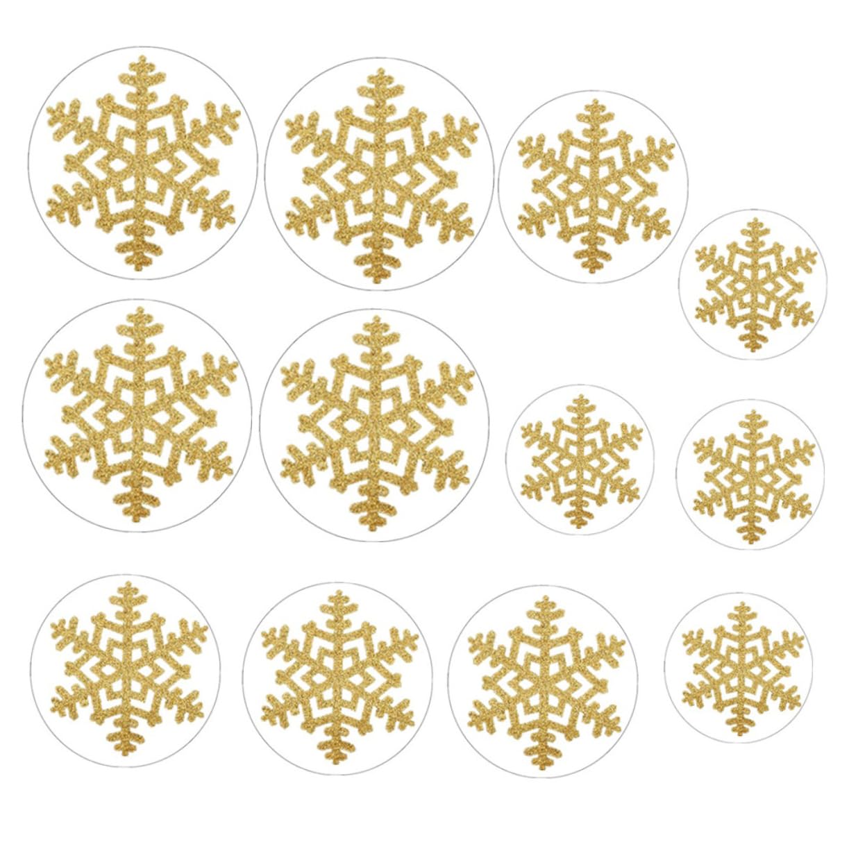 DECHOUS 3 Sets Schneeflocken-glitzeraufkleber Weihnachtsdekoration Selbstklebende Schneeflocken-wandaufkleber Für Heimdekorationen Christbaumschmuck 12 Stück * 3