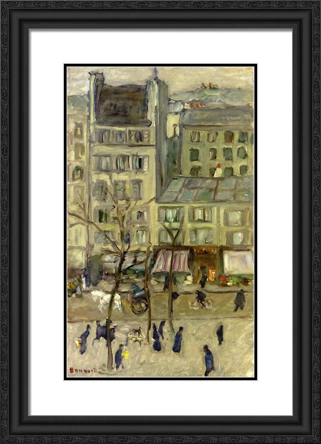 ArtDirect Bonnard, Pierre 18x24 Black Modern Framed Art Print Titled: Boulevard of Batignolles