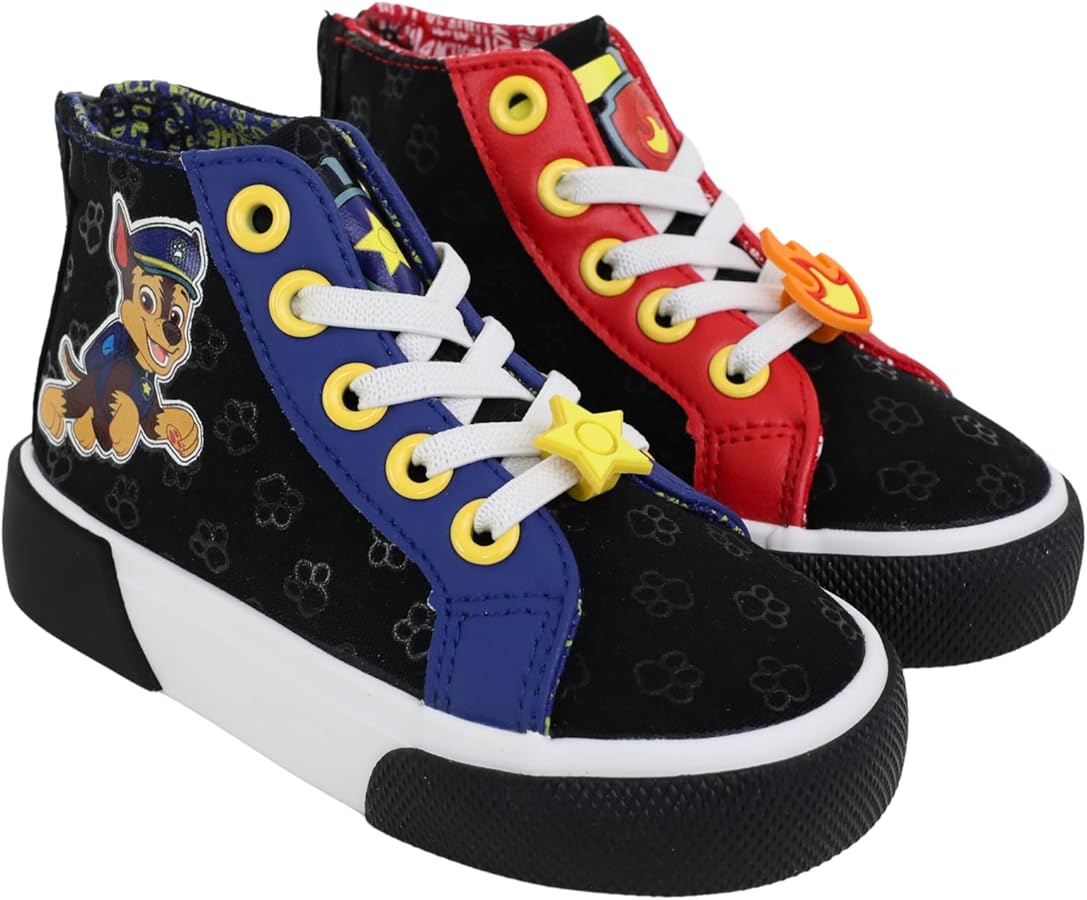 Amazon.com | Paw Patrol Boys High Top Sneakers - 5 Black | Sneakers