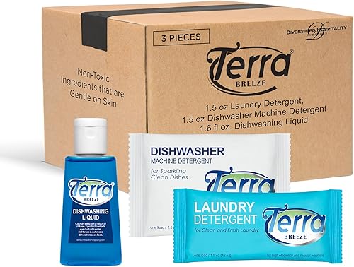 1-Shoppe All-in-Kit Terra Breeze - Juego de muestras de detergente y jabón para platos (3 piezas)