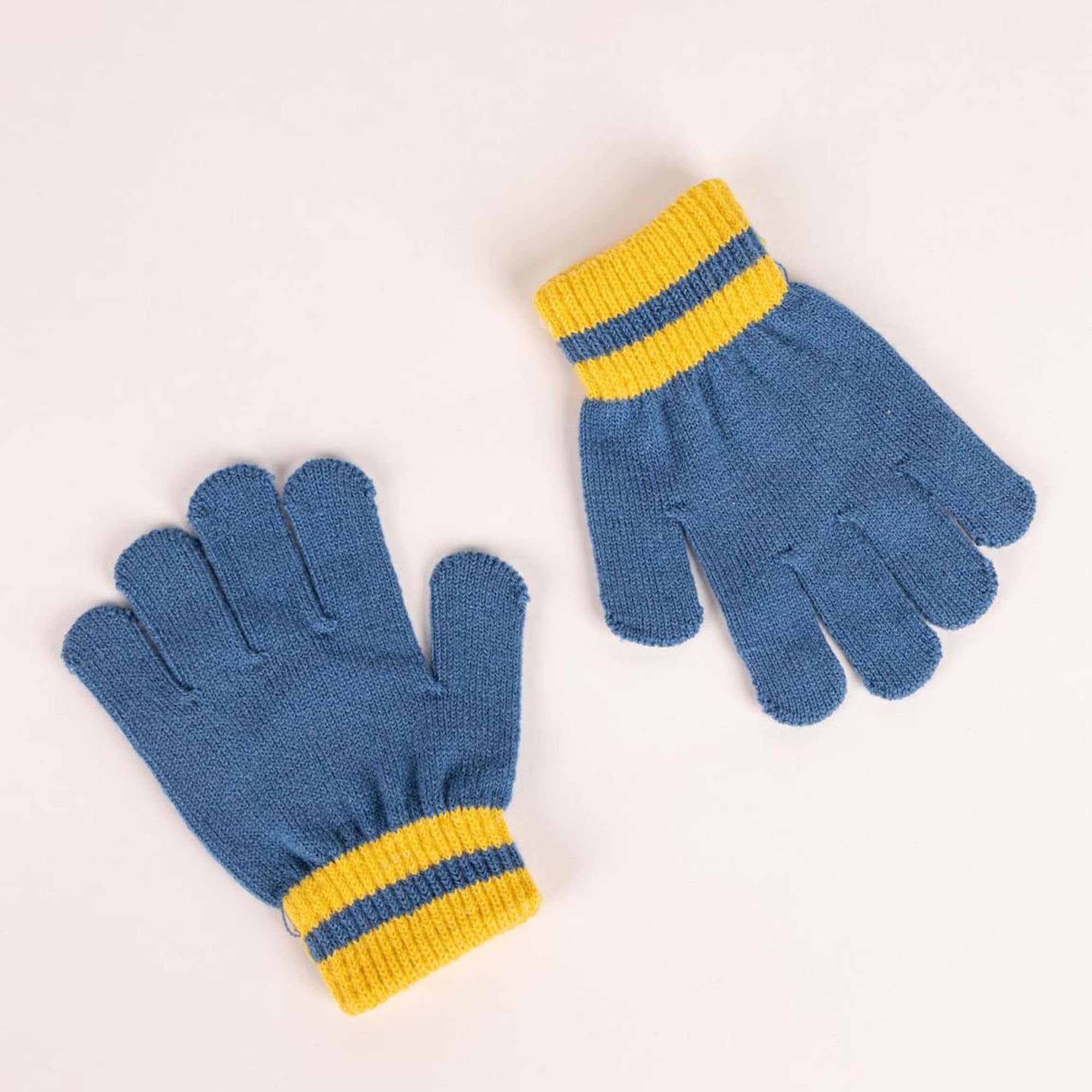 Bluey Gorro Guantes Braja Set Azul Amarillo Talla Única Acrílico Poliéster Original