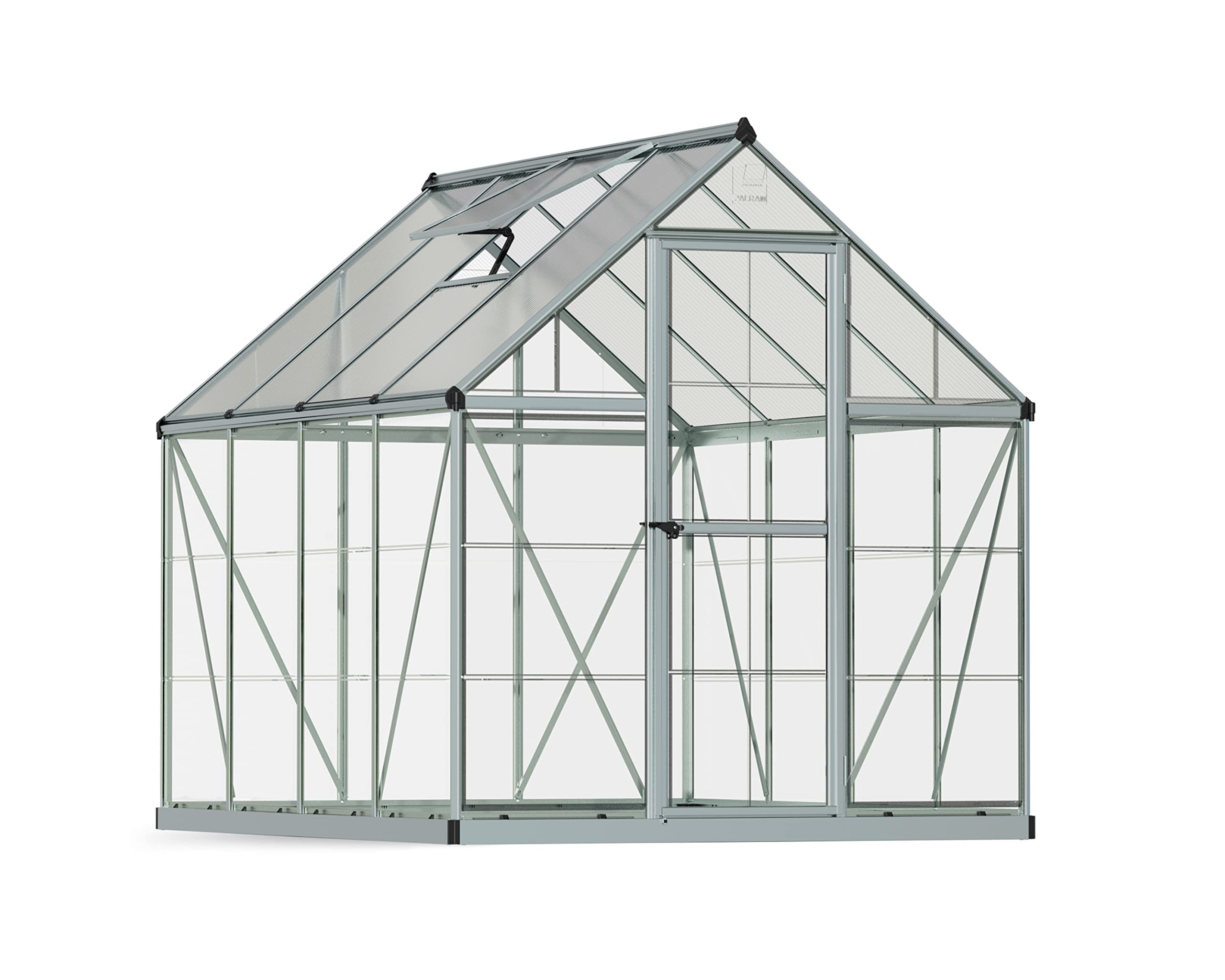 Canopia by Palram Serre de Jardin Hybrid 4.6m² (Argent) Cadre en Aluminium, Panneaux en Polycarbonate, Résistant aux UV