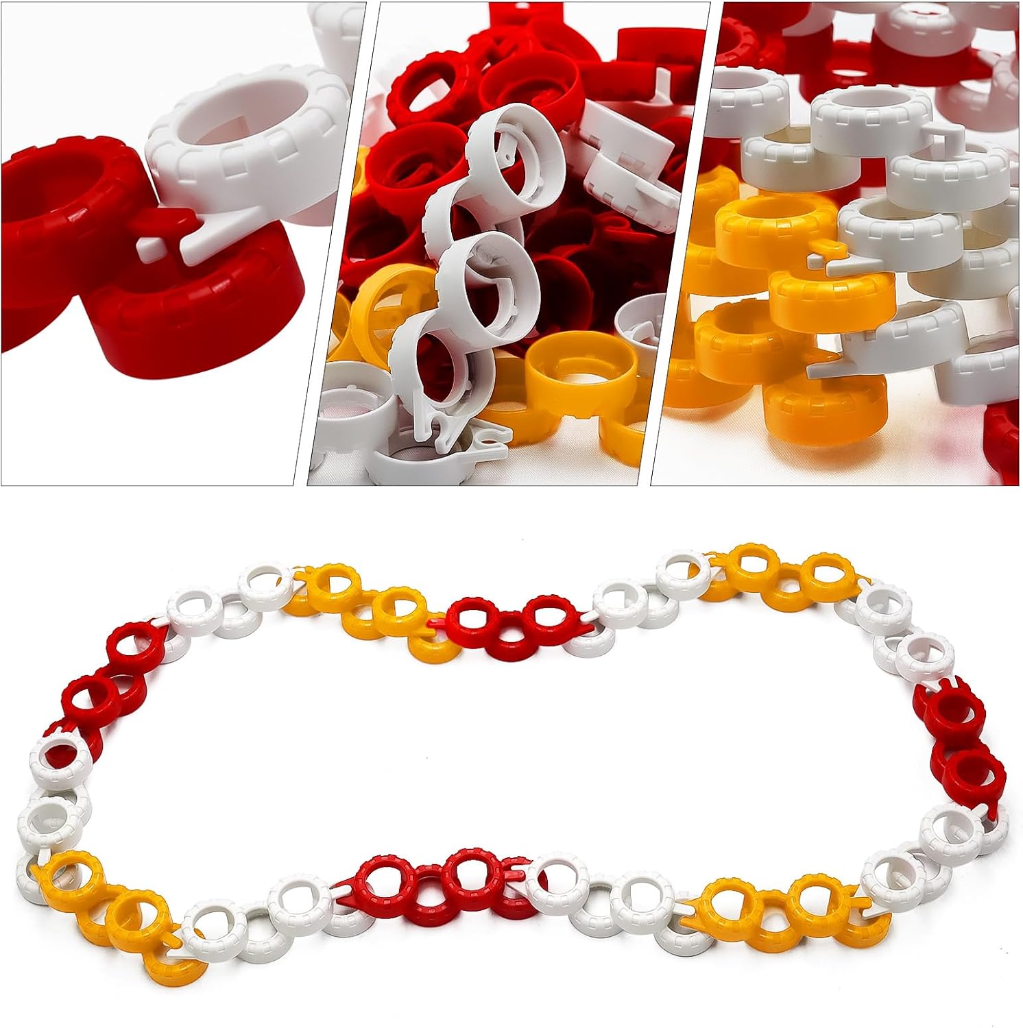 Hobby Fans 180 Pieces RC Car Racing Track Drift Runway Drift Field Fence with 30PCS Road Cones for 1/14 1/16 1/18 1/24 1/28 1/30 1/43 Mini RC Car (Yellow & Red & White, 210PCS)