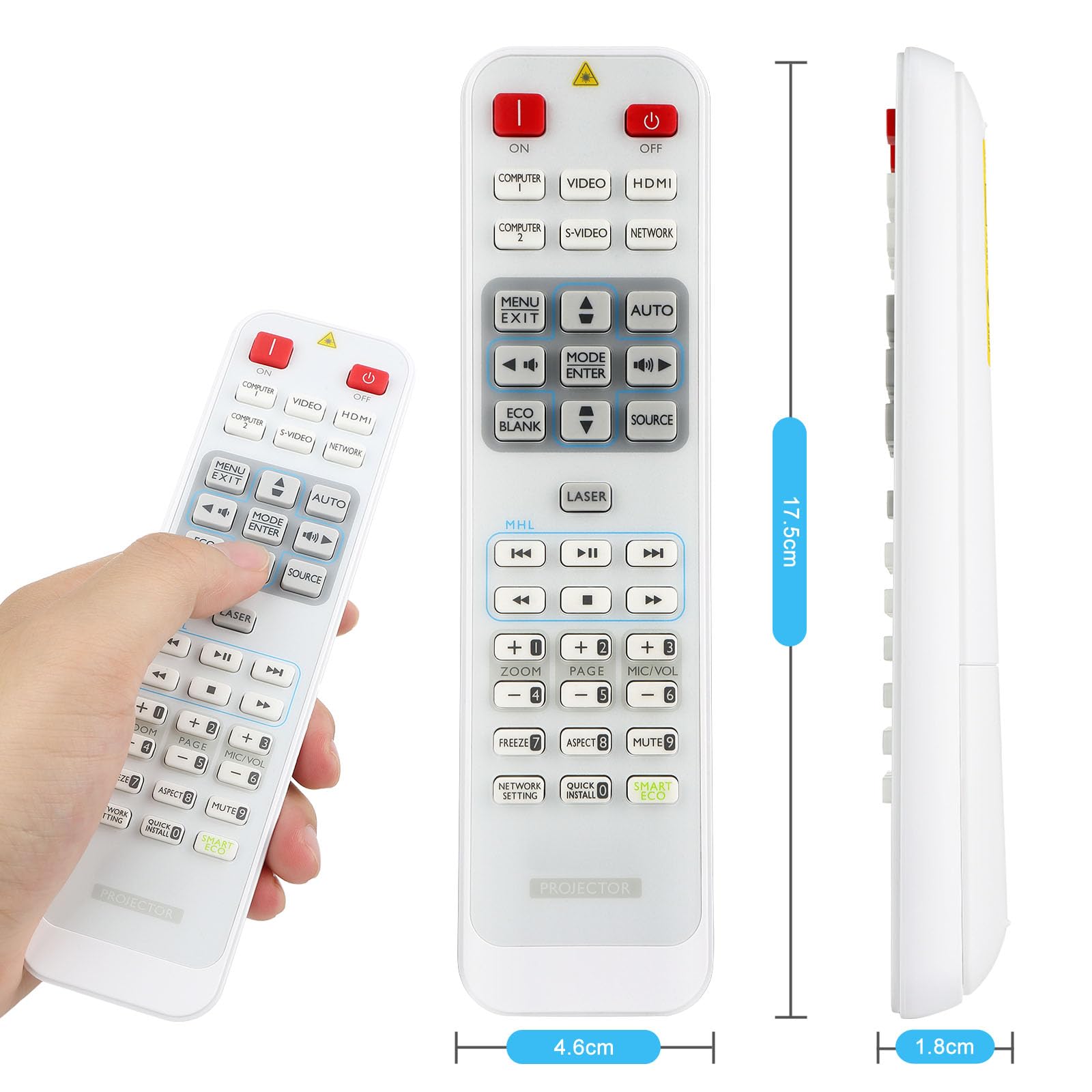 5J.JAD06.001 RCS011 Beamer Fernbedienung für BenQ MH741 MH750 MH856UST MS630ST MW632ST MW727 MW824ST MW855UST MW864UST MW883UST MX631ST MX726 MX823ST MX854UST MX863UST MX882UST LH770 LU785