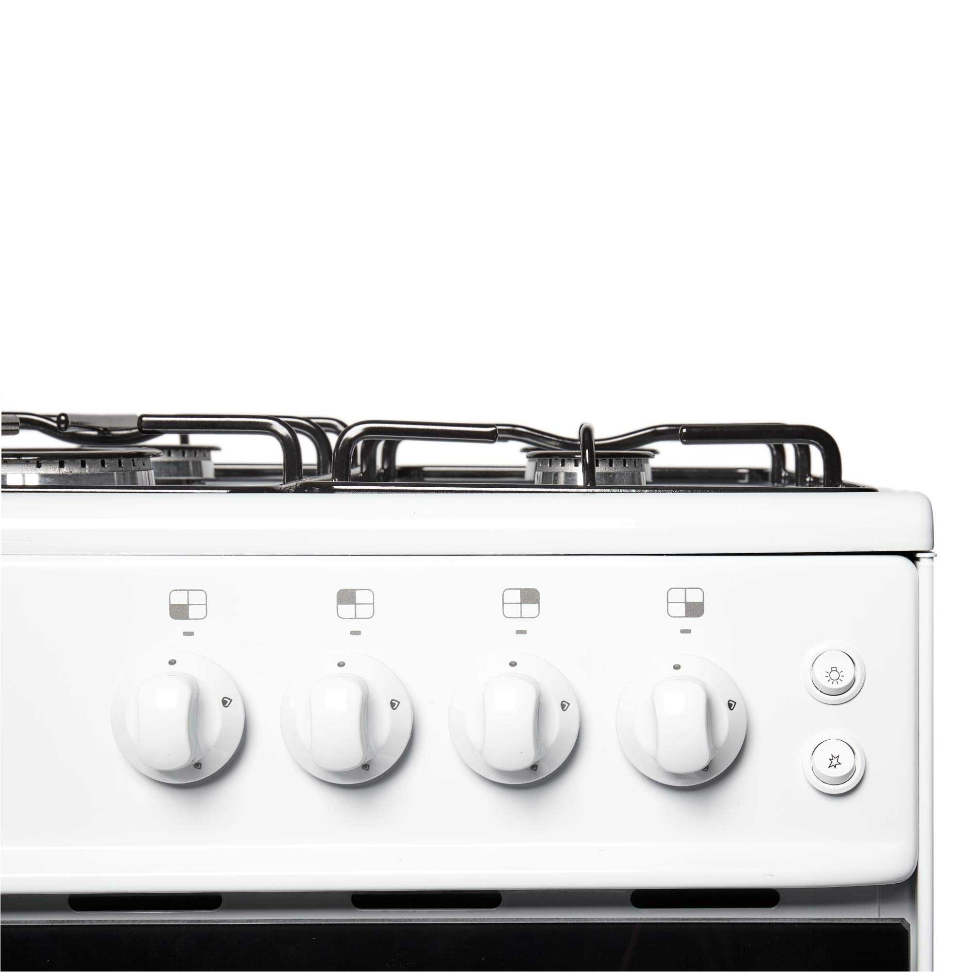 Haden 50cm Gas Cooker - White Freestanding Gas Cooker with 4-Burner Hob, Conventional Oven & Grill - Compact, Safe & Efficient Cooking Solution - LPG Conversion Kit Included — view 3
