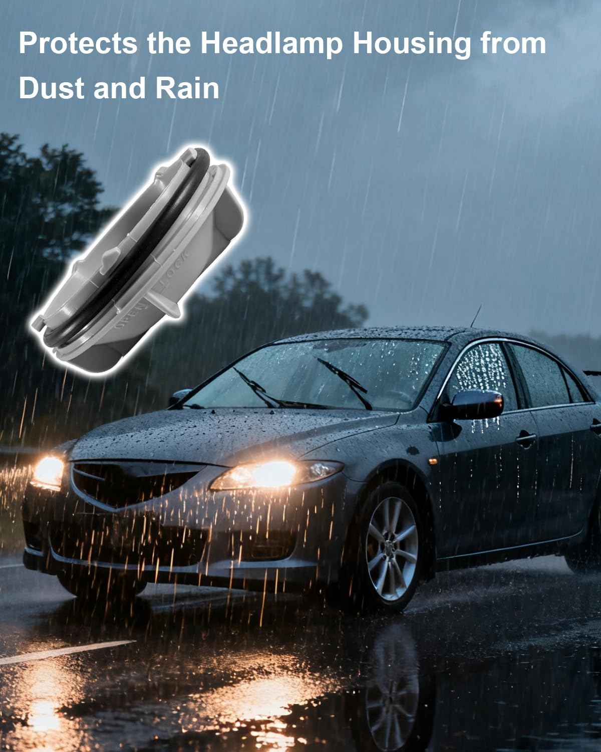 Headlight Dust Cap Cover Fit for Mazda 6 2009 2010 2011 2012 2013 Replace GS3L-51-0A1, Left or Right