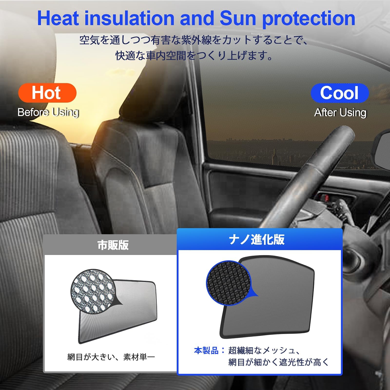Amazon | CarBott ヴォクシー ノア 80系 サンシェード サイド用 日よけ
