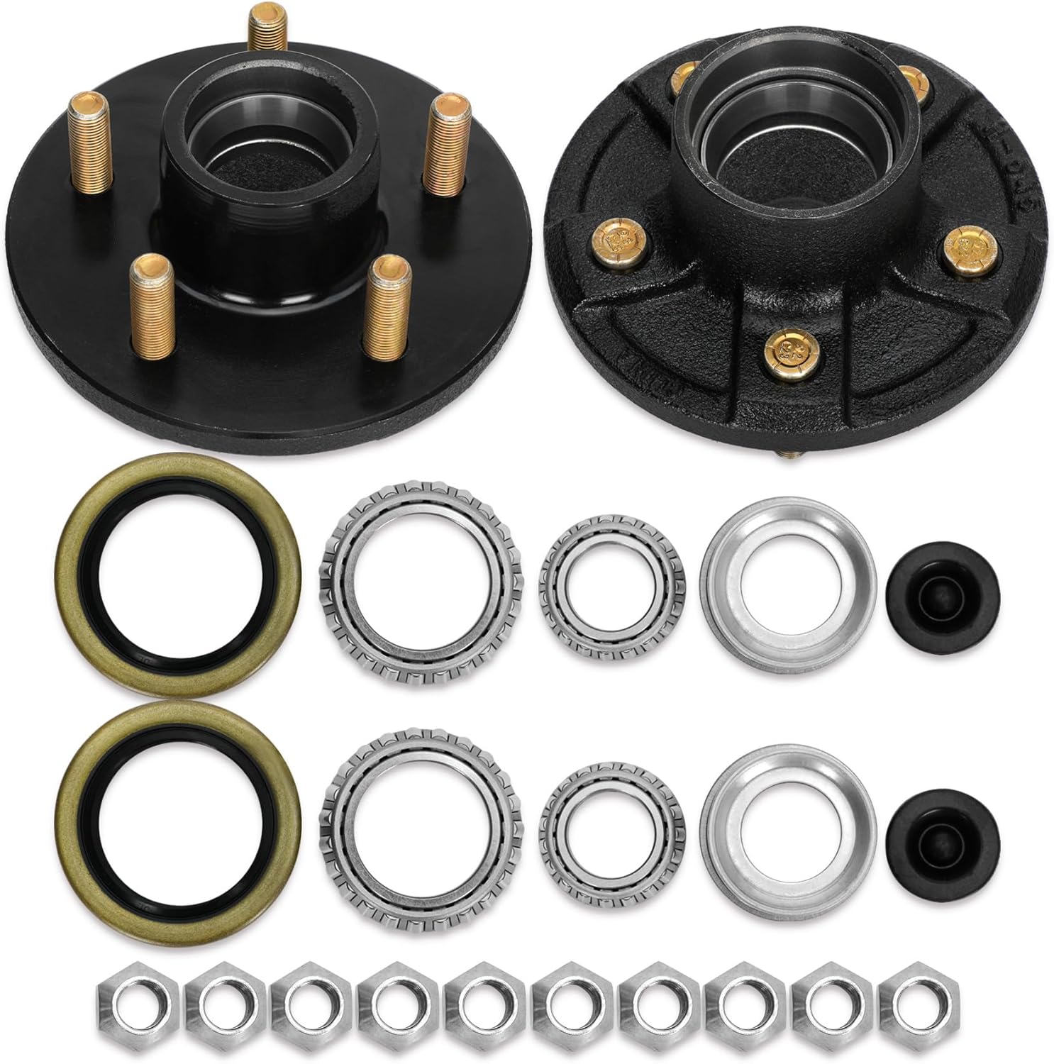 Saree 2 Sets Trailer Hub Kit 5 on 4.5", Trailer Axle Kit