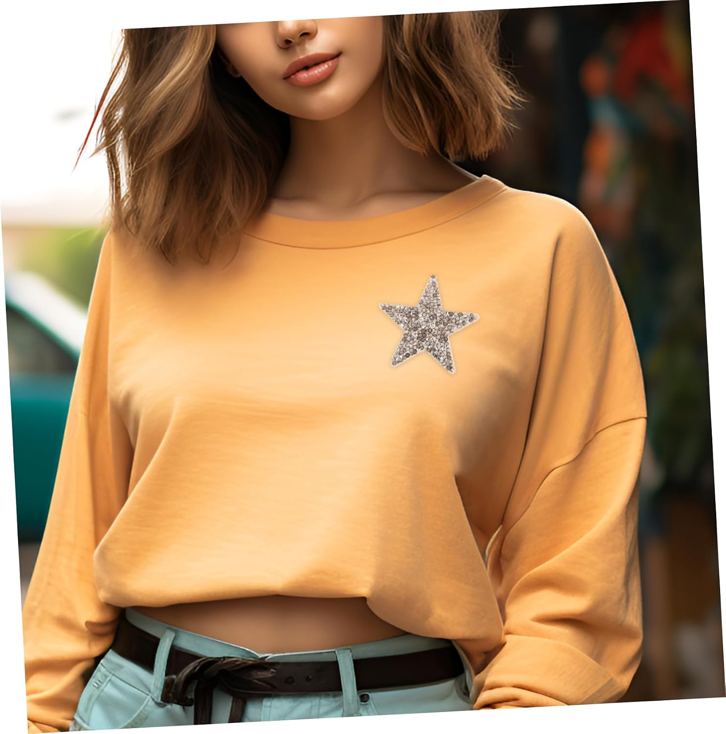 6pcs Shiny Star Rhinestone Iron Patches Adhesive Decals for Clothing Bags and Jackets Unique DIY Embellishments for Fashion Enhancement and Wardrobe Refresh
