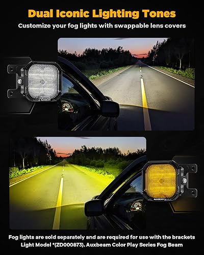 Miniatura 123 de Auxbeam XP-Ultra Series Hyperspot LED Pods, 3 pulgadas, 80 W, luces todoterreno de haz puntual de 9600 lúmenes, blanco ámbar, doble color, foco