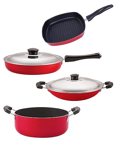 Nirlon nonstick Aluminium Utensils Set of 4 Pieces for Kitchen (FP10_AC_GP24.5_CS24)