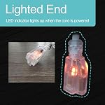 6 Ft 14/3 Flat Plug Lighted Extension Cord, Heavy Duty 14 AWG 3 Prong Grounded White Low Profile Extension Cable for Indoor Outdoor, 2 Pack, UL Listed