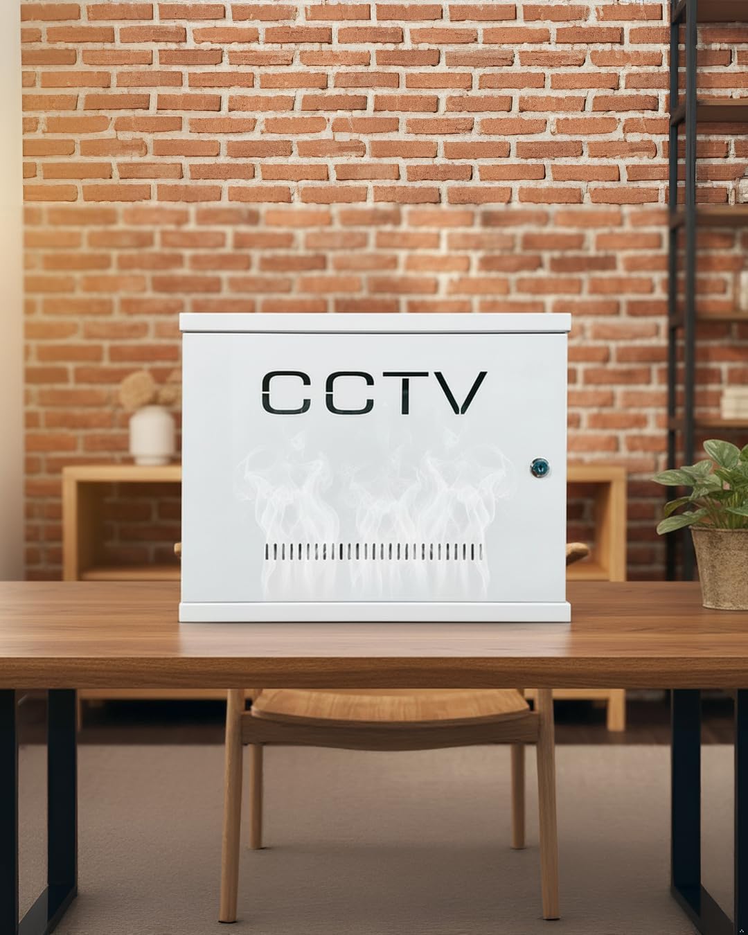 Caja de cierre resistente con cerradura para cableado de seguridad, carcasa de acero universal para DVR/NVR, cable CCTV y proyectos eléctricos, montaje en interiores y exteriores, gabinete de metal a