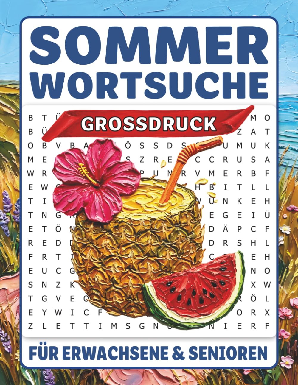 Sommer Wortsuchrätsel für Senioren: XXL Wortsuche für Erwachsene in Farbe: Großdruck zur Entspannung, Beschäftigung & zum Gedächtnistraining