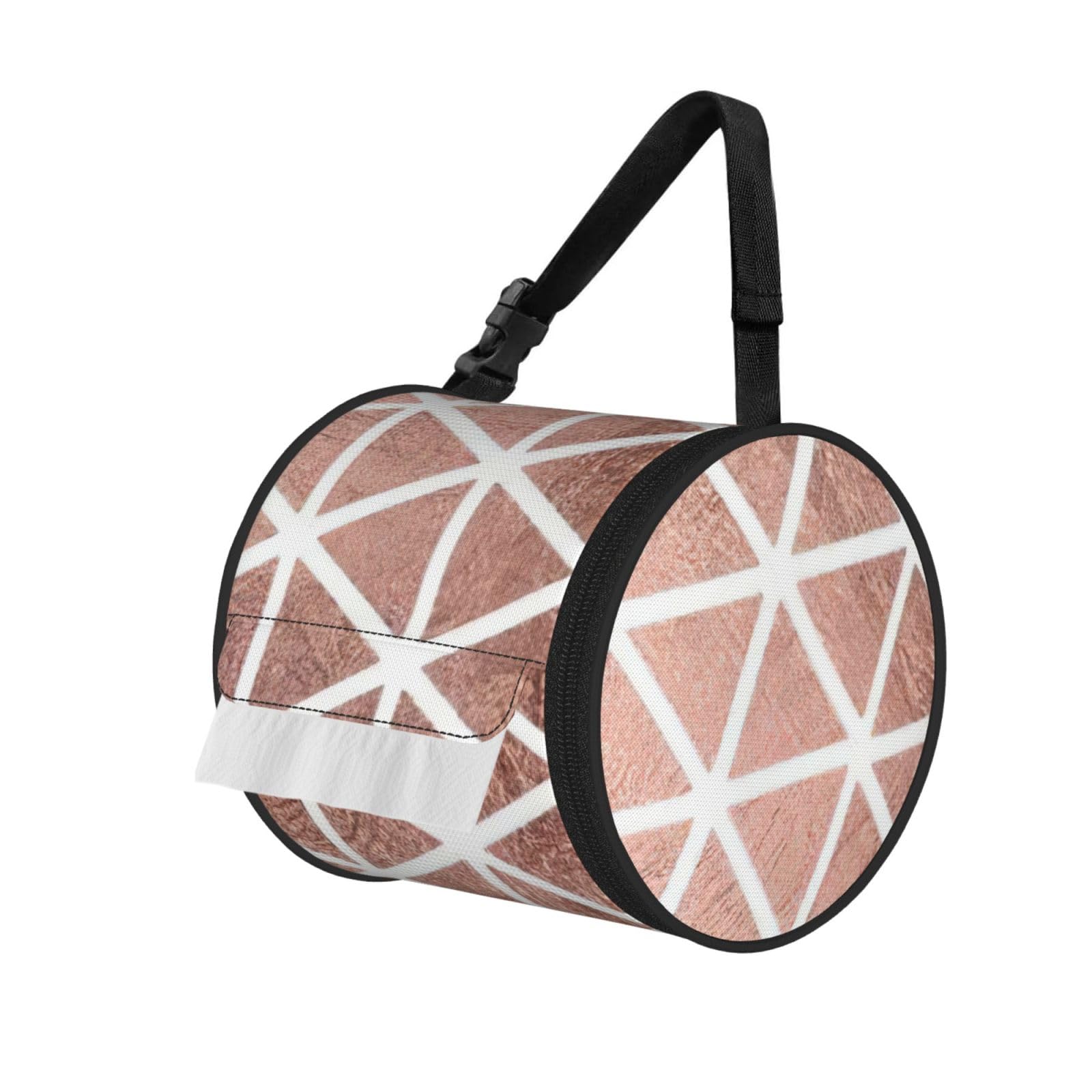Rose Gold Pattern Backgrounds Printed Toilet Paper Holder Bag, Adjustable Strap Roll Paper Organizer for Car Kitchen Outdoor