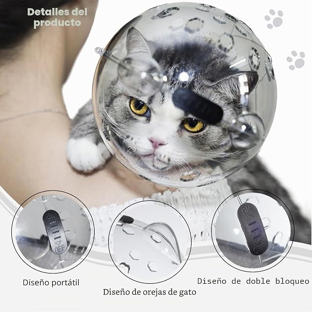 Foto 6 de 6 de PETCUTE Bozales para Gatos,Bozales Transpirables Antimordida para Gatitos,Cabeza Transparente Protectora…