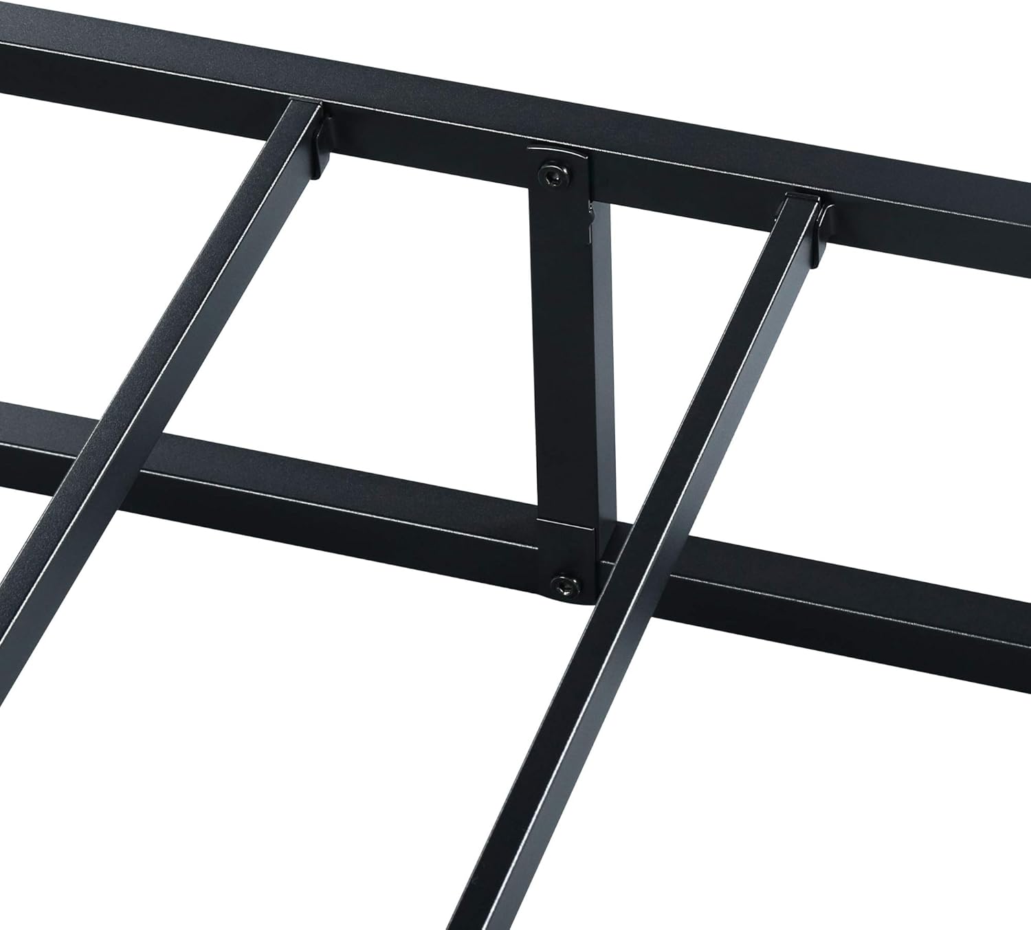 9 Inch Dura Metal Platform Non Slip Steel Bed Frame, Black,King