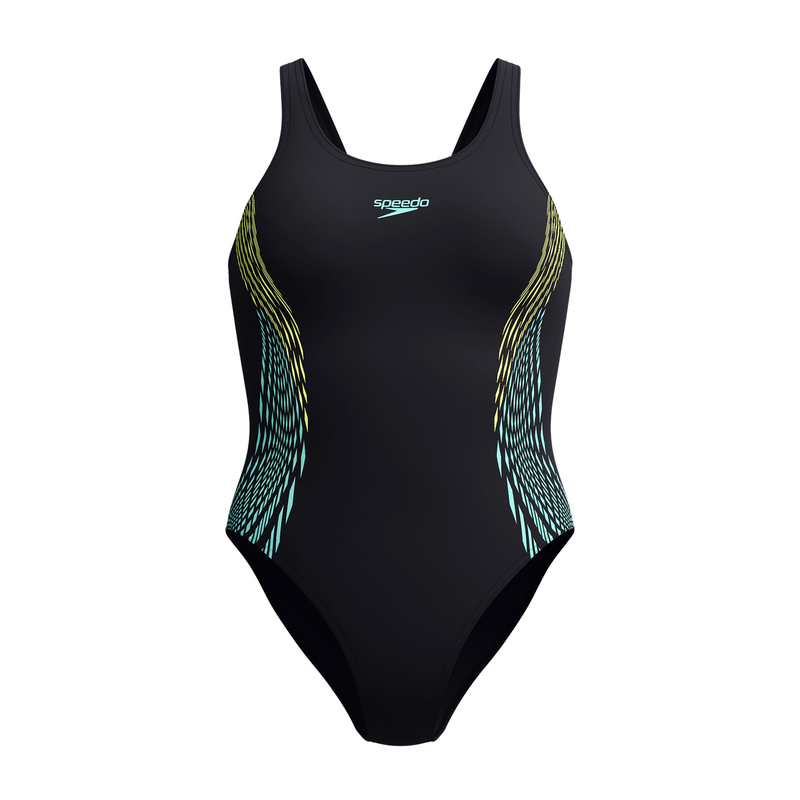 Speedo Damski strój kąpielowy z odkrytymi plecami, kostium kąpielowy hiper żółty